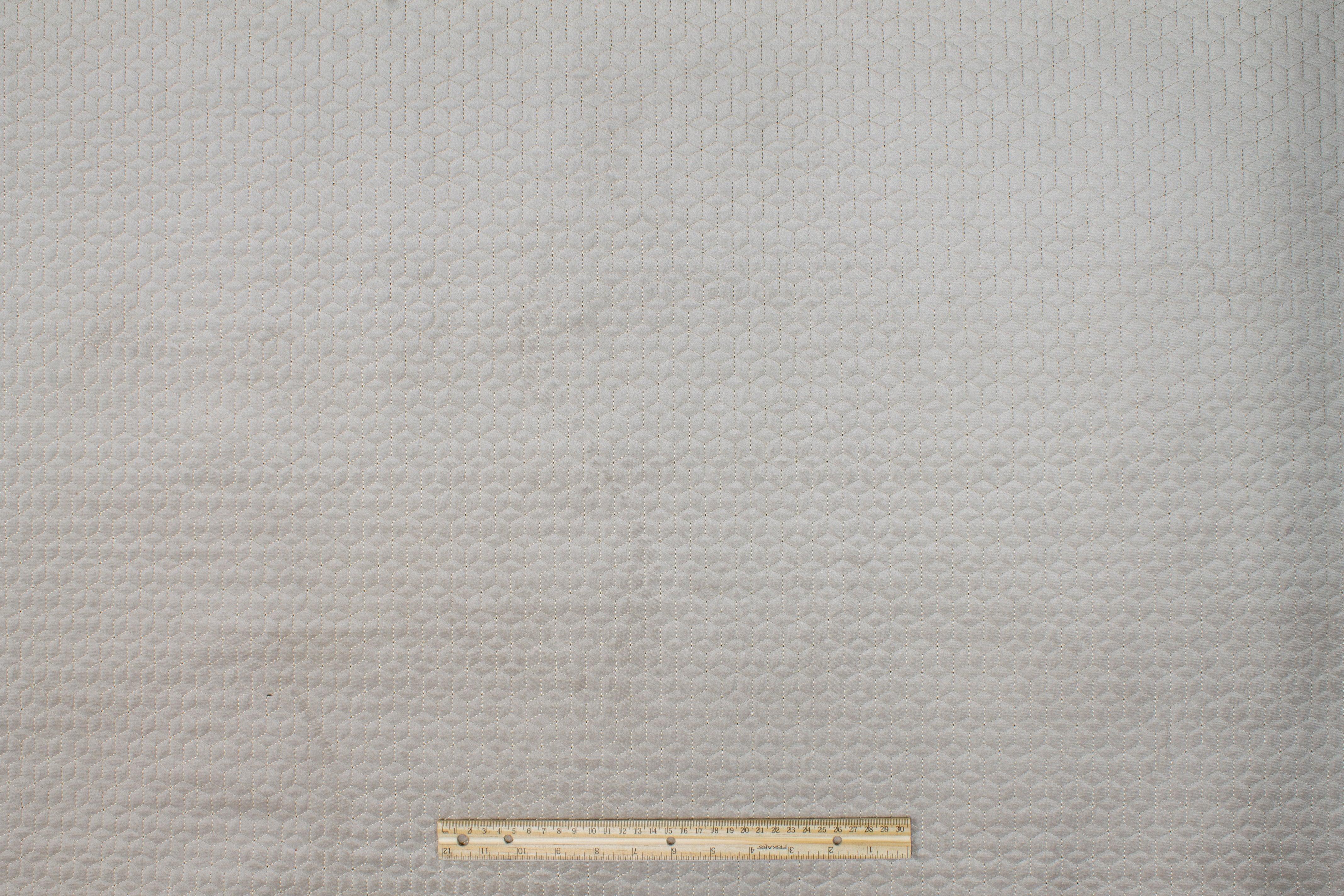 Geometric Velvet Upholstery - Taupe - Prime Fabrics