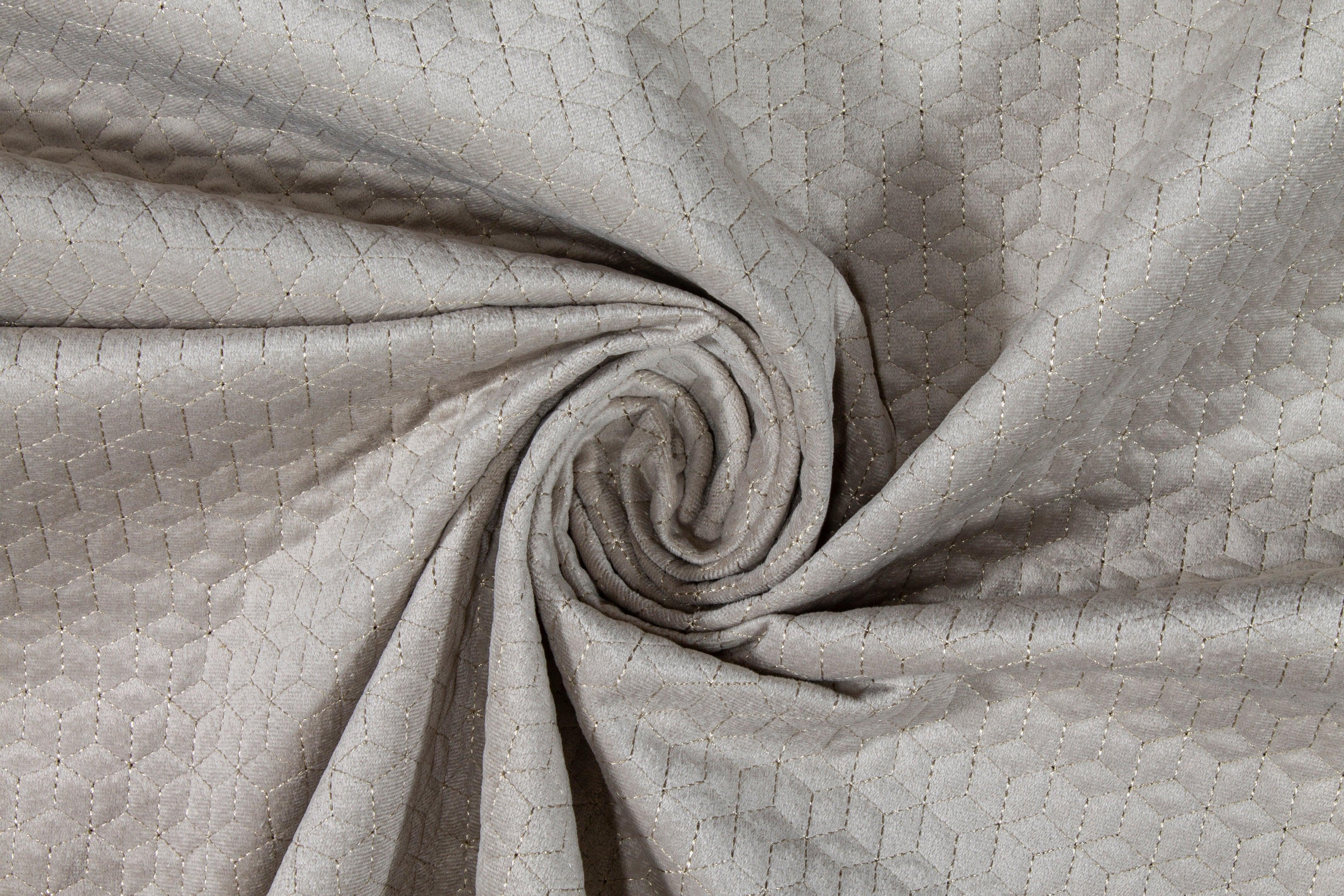 Geometric Velvet Upholstery - Taupe - Prime Fabrics