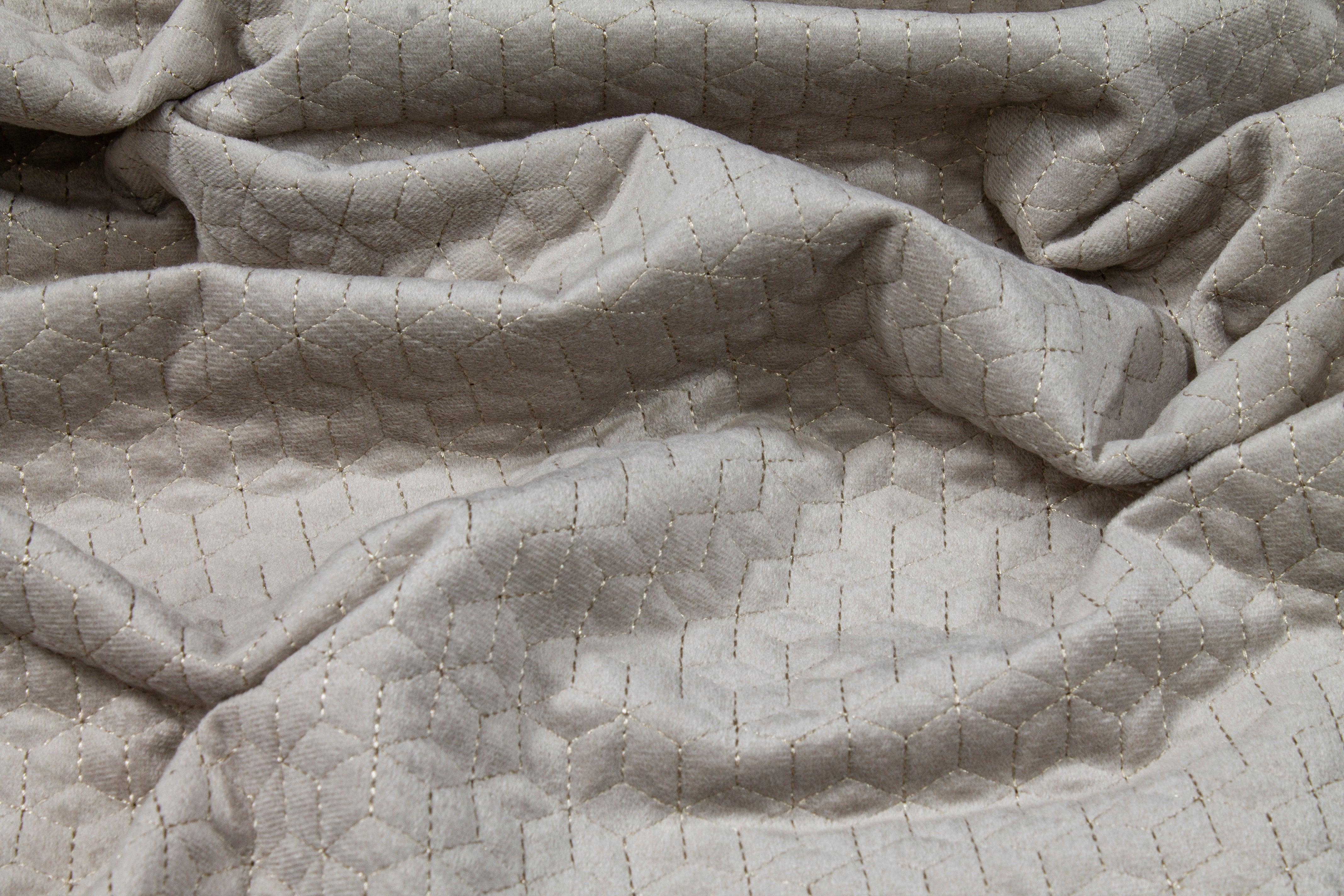 Geometric Velvet Upholstery - Taupe - Prime Fabrics