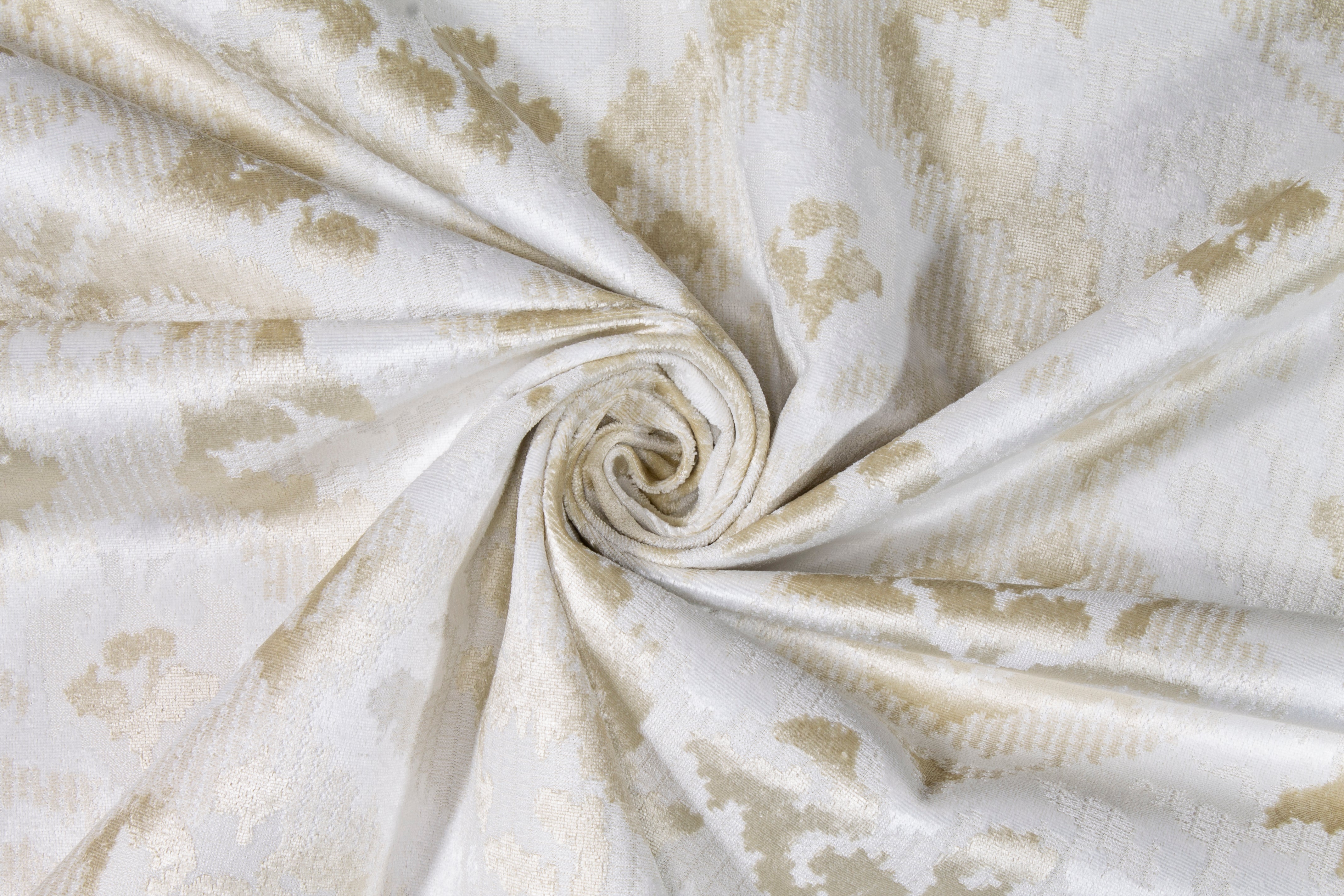 Damask Upholstery Velvet - Champagne / Off White