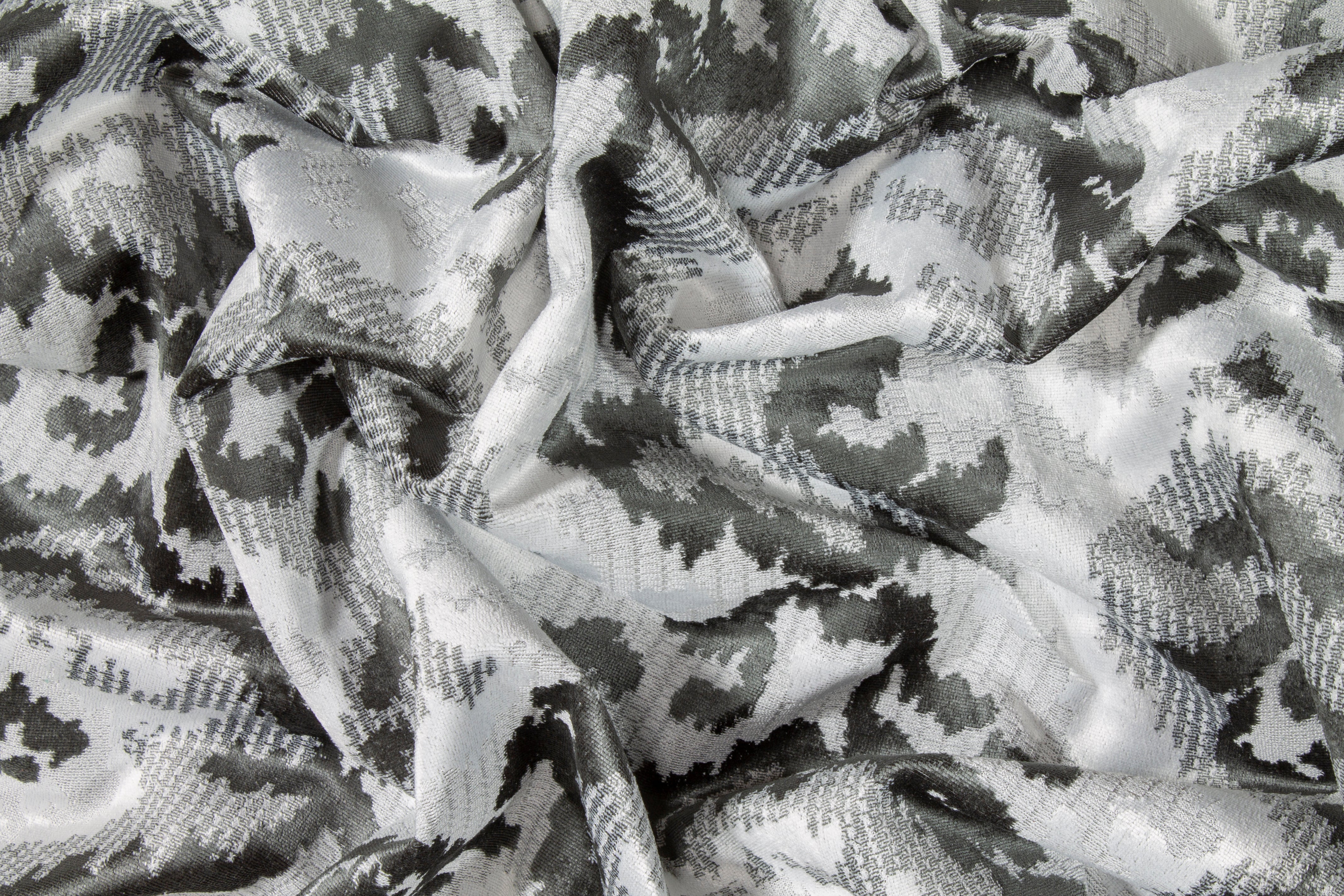 Damask Upholstery Velvet - Gray