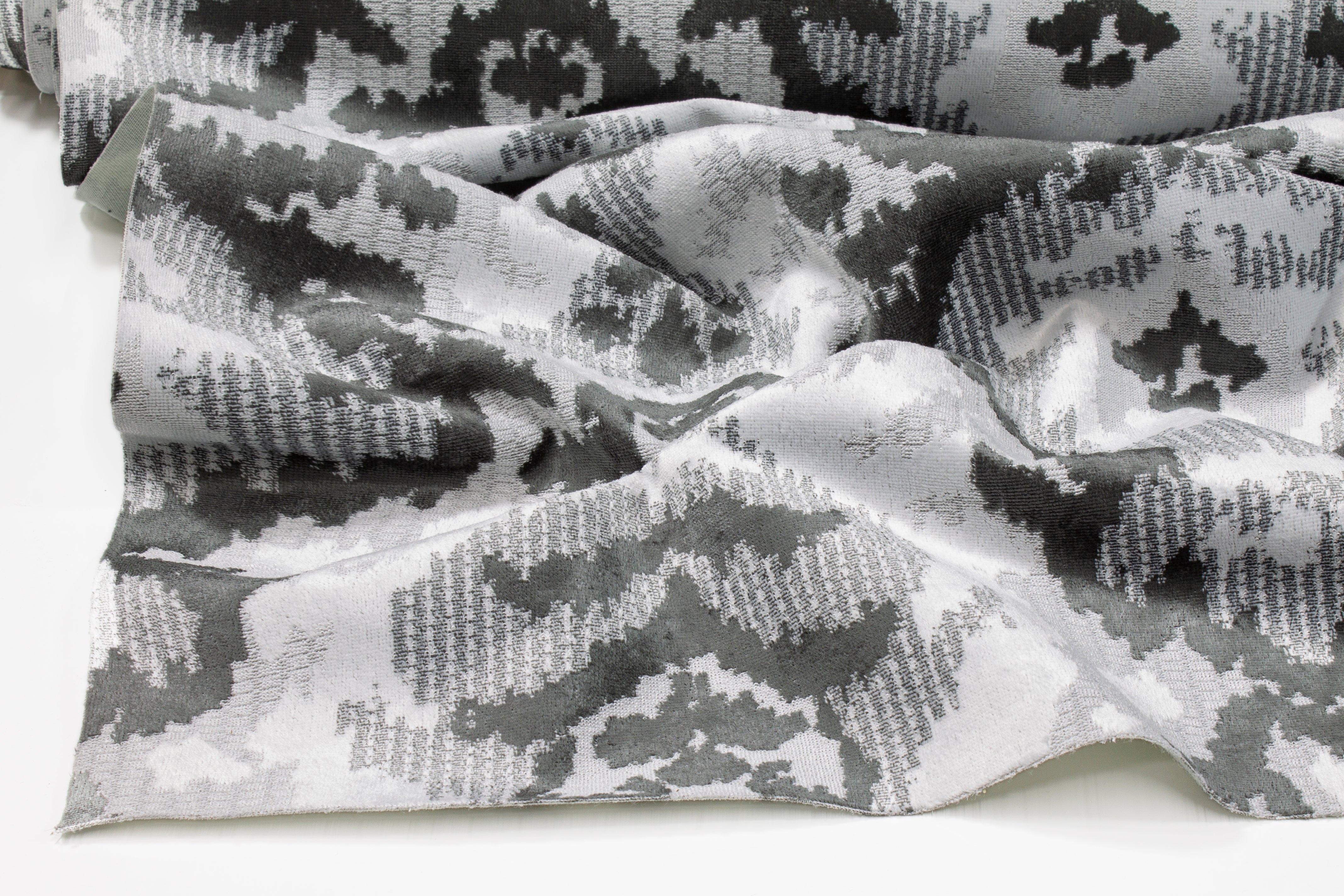 Damask Upholstery Velvet - Gray