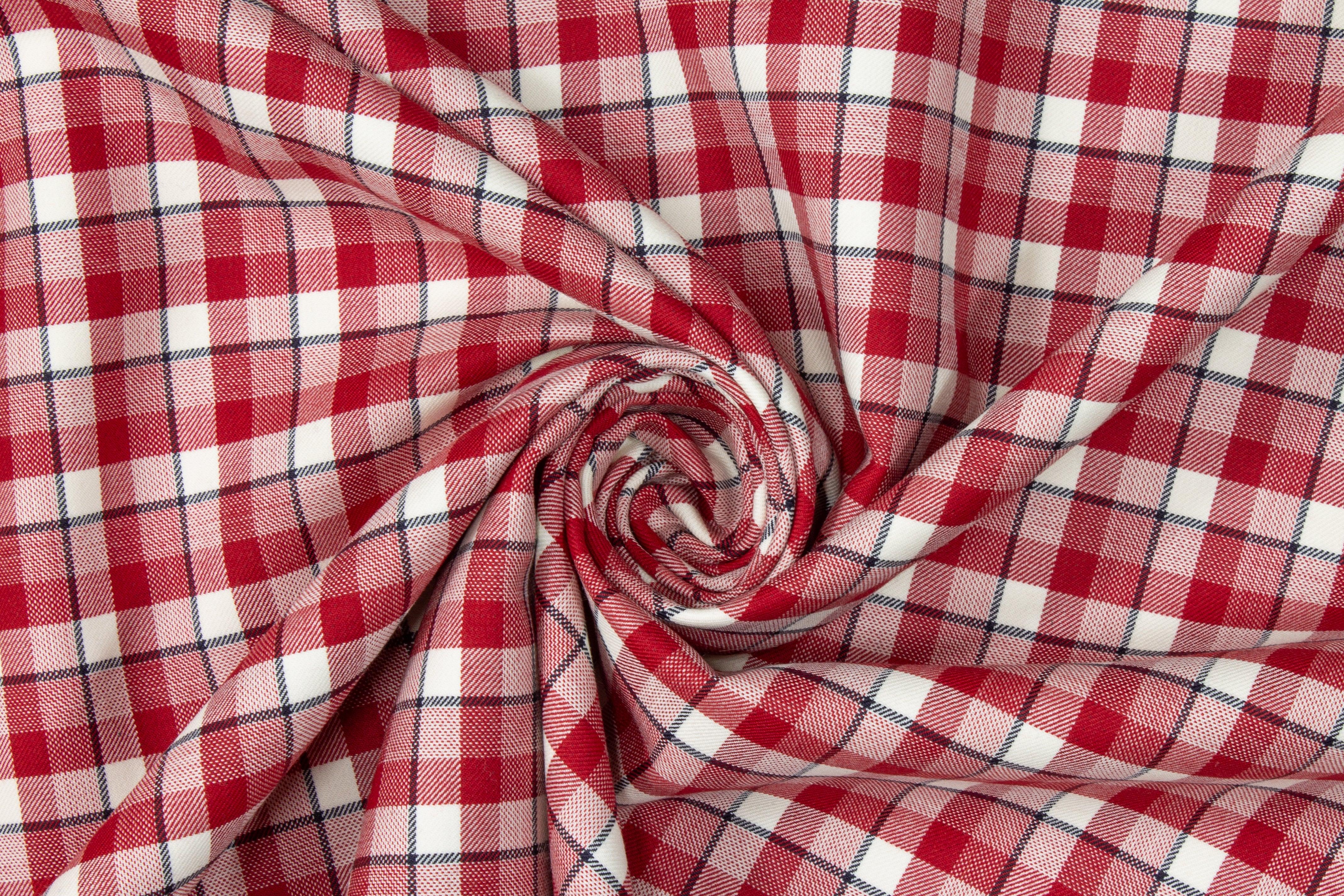 Double Faced Cashmere Wool Suiting - Red, Navy, White - Prime Fabrics