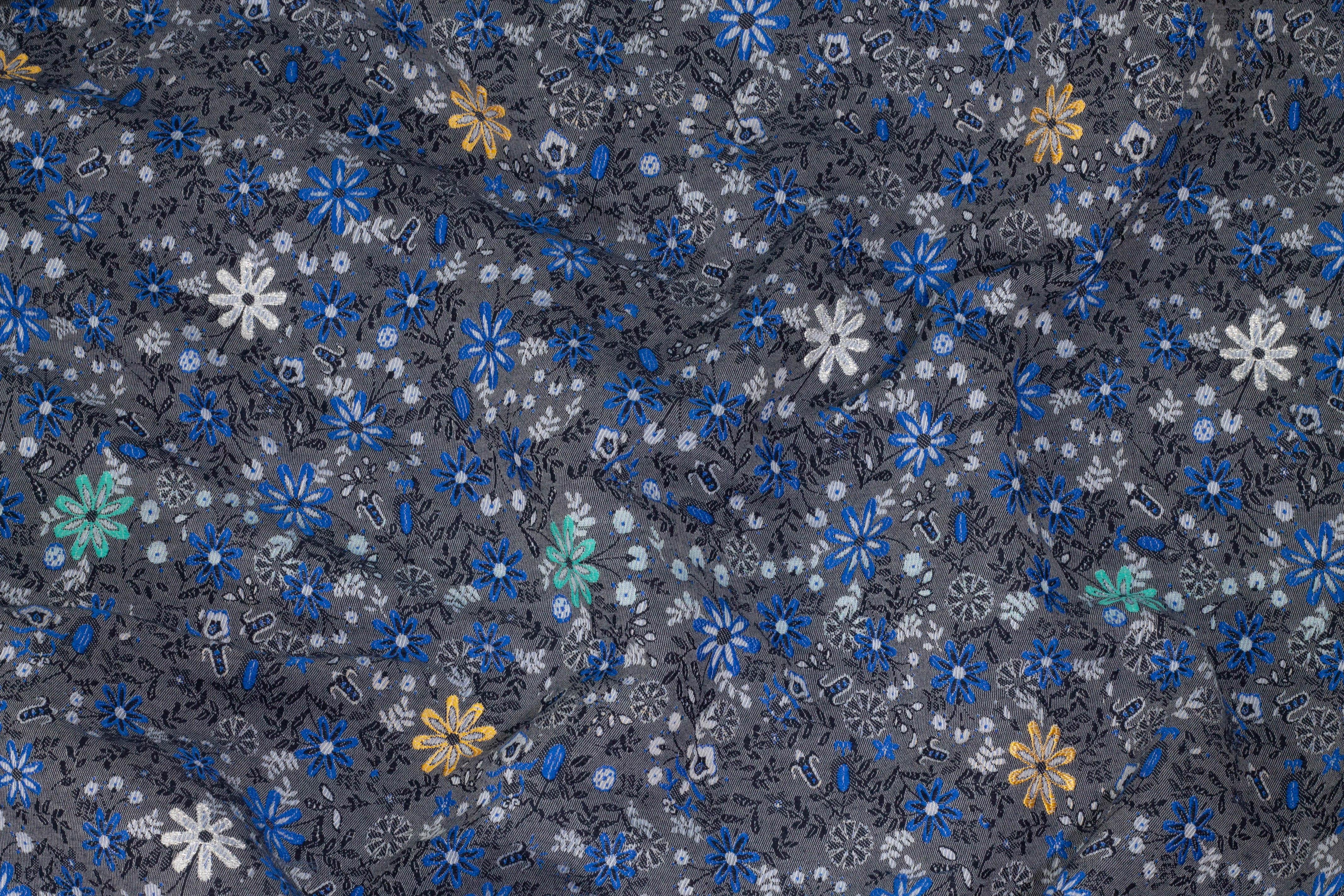 Multicolor Floral Metallic French Jacquard - Prime Fabrics