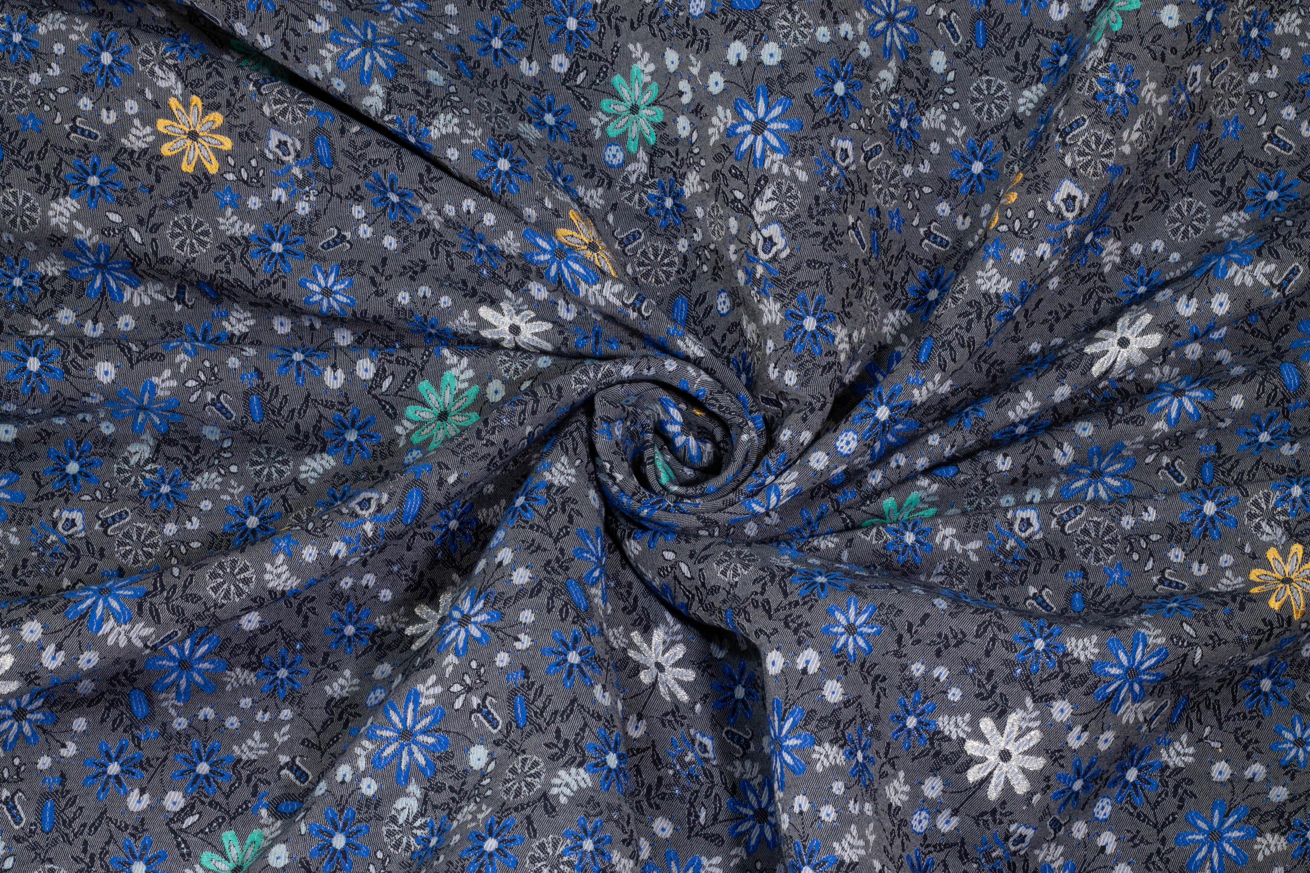 Multicolor Floral Metallic French Jacquard - Prime Fabrics