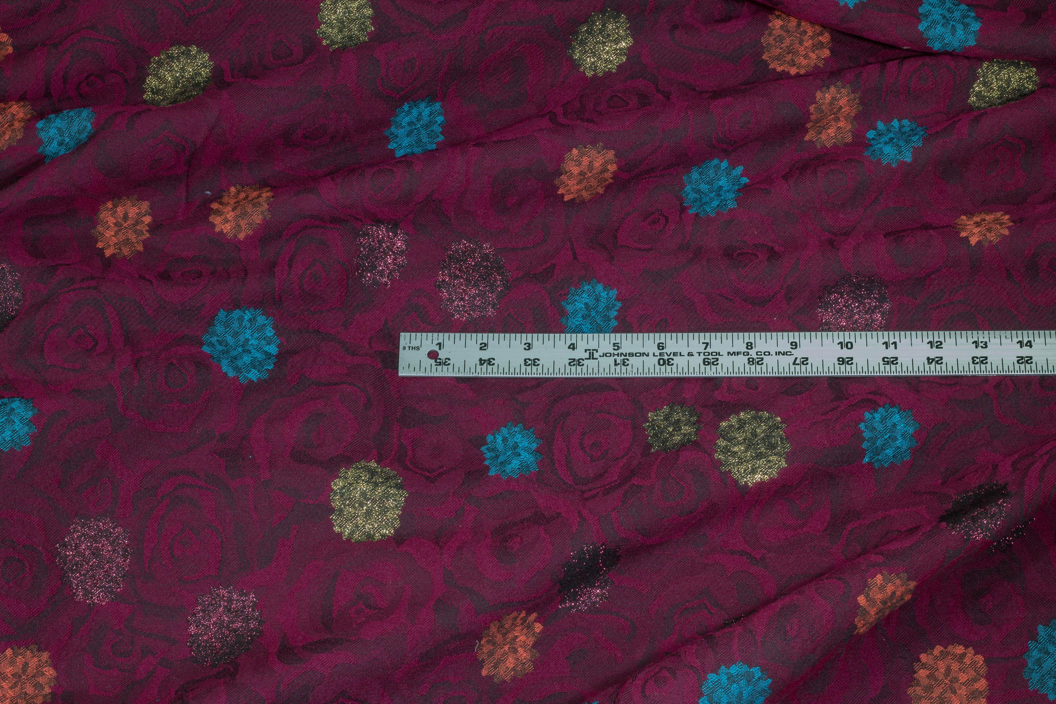 Multicolor Metallic Floral French Jacquard - Prime Fabrics