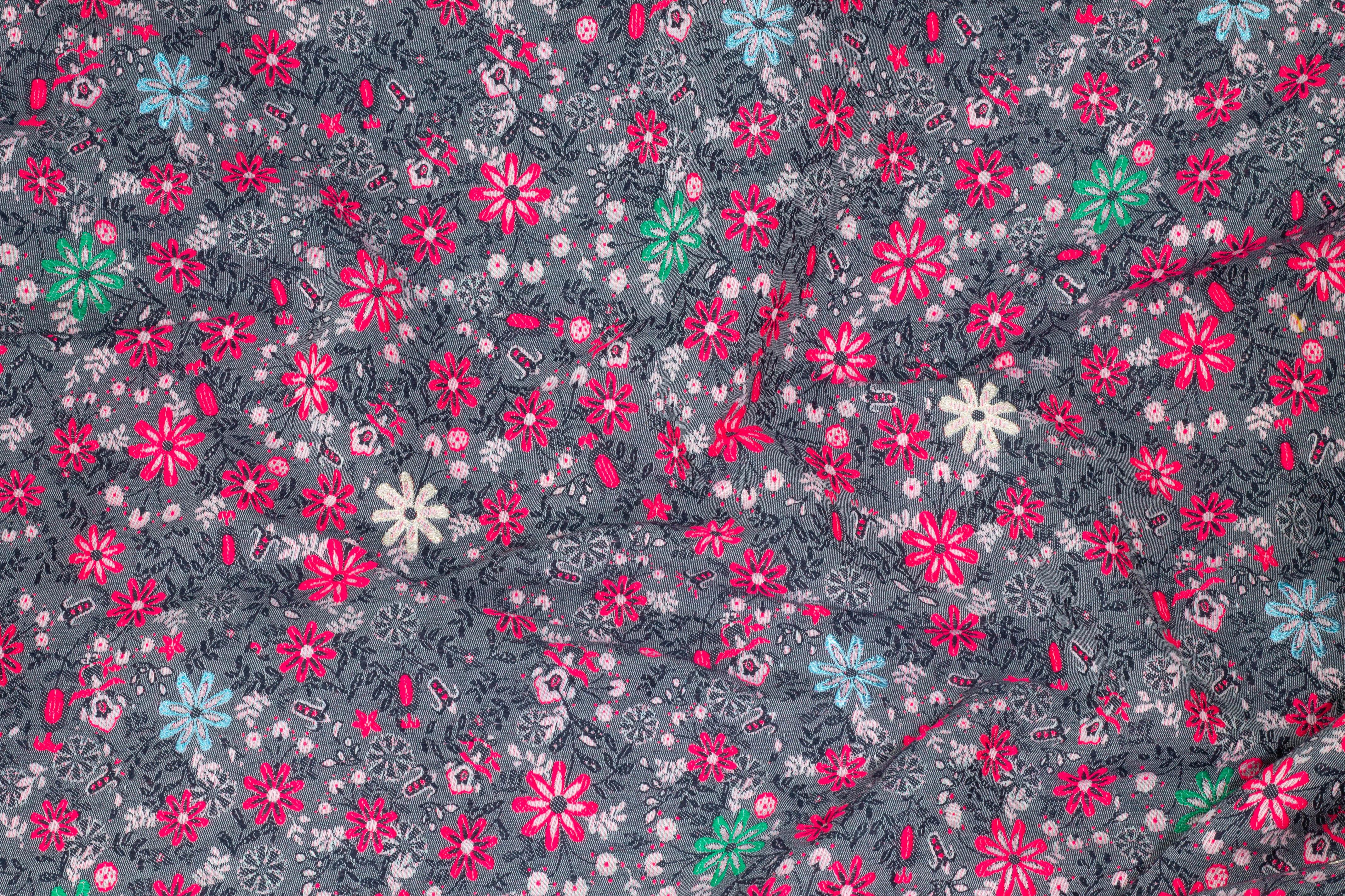 Multicolor Floral Metallic French Jacquard - Prime Fabrics