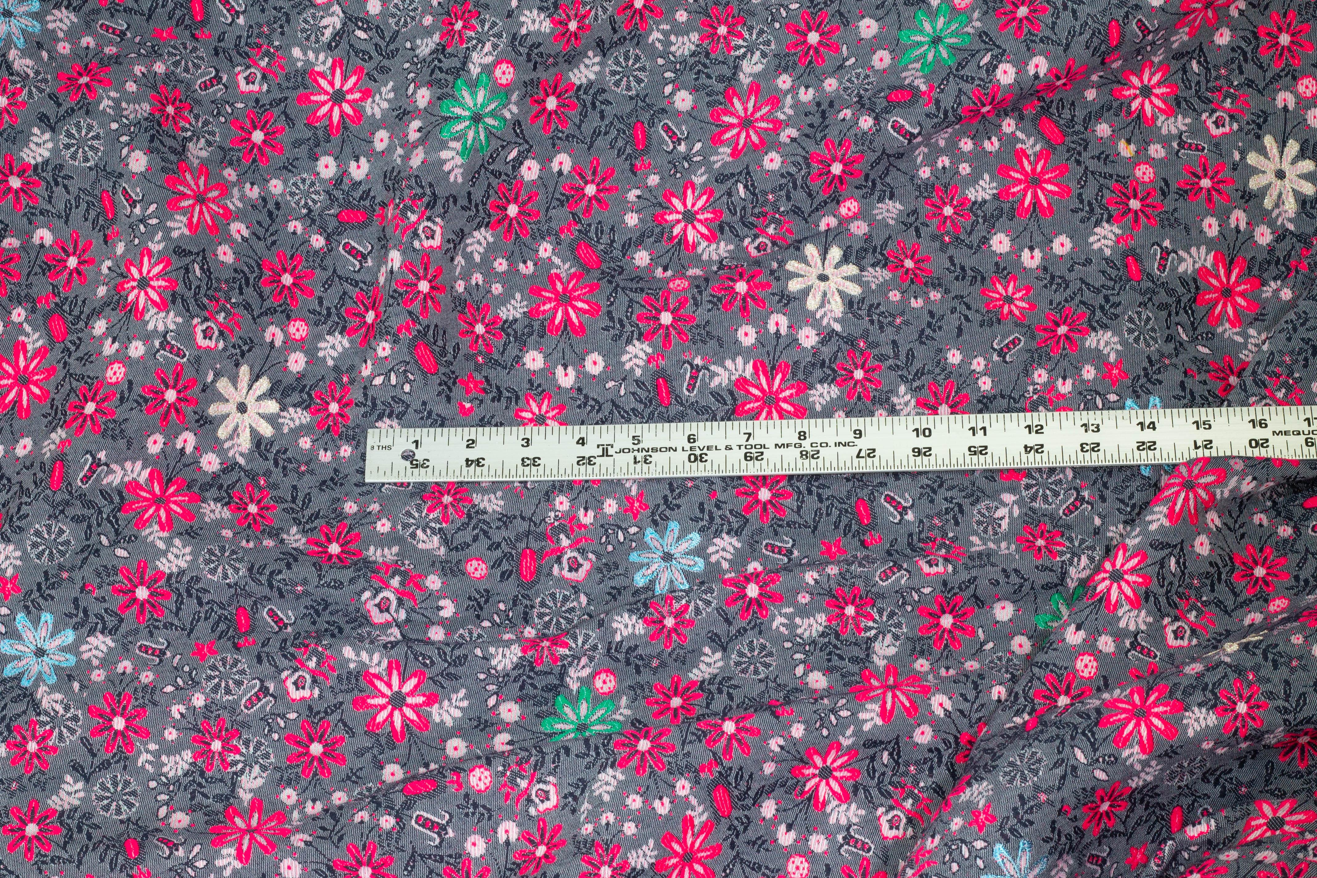 Multicolor Floral Metallic French Jacquard - Prime Fabrics