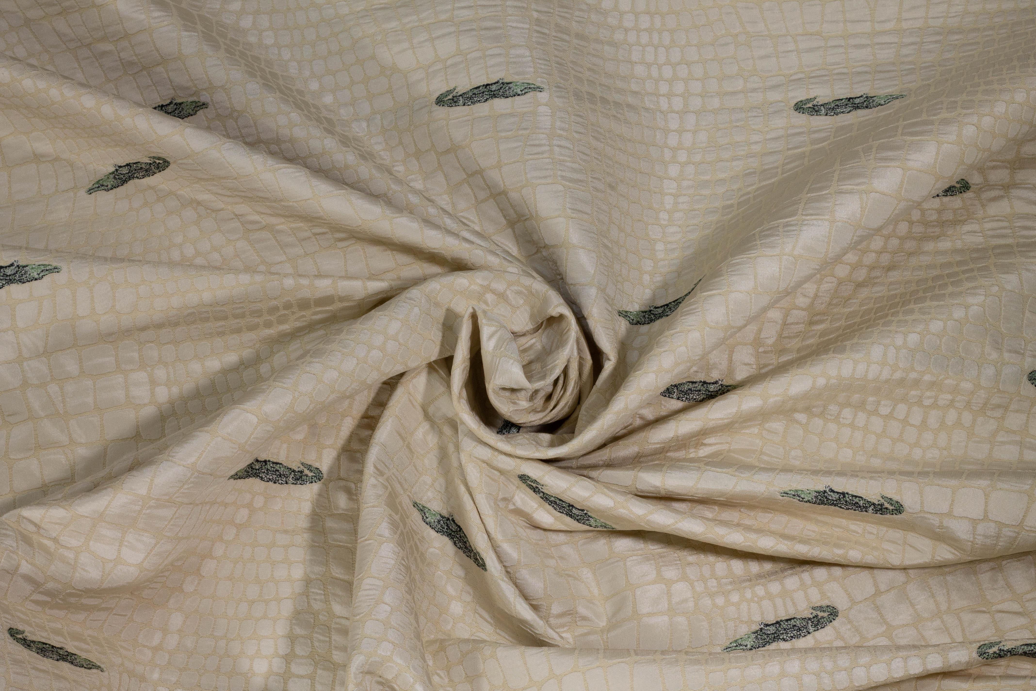 Beige Crocodile Brocade - Prime Fabrics