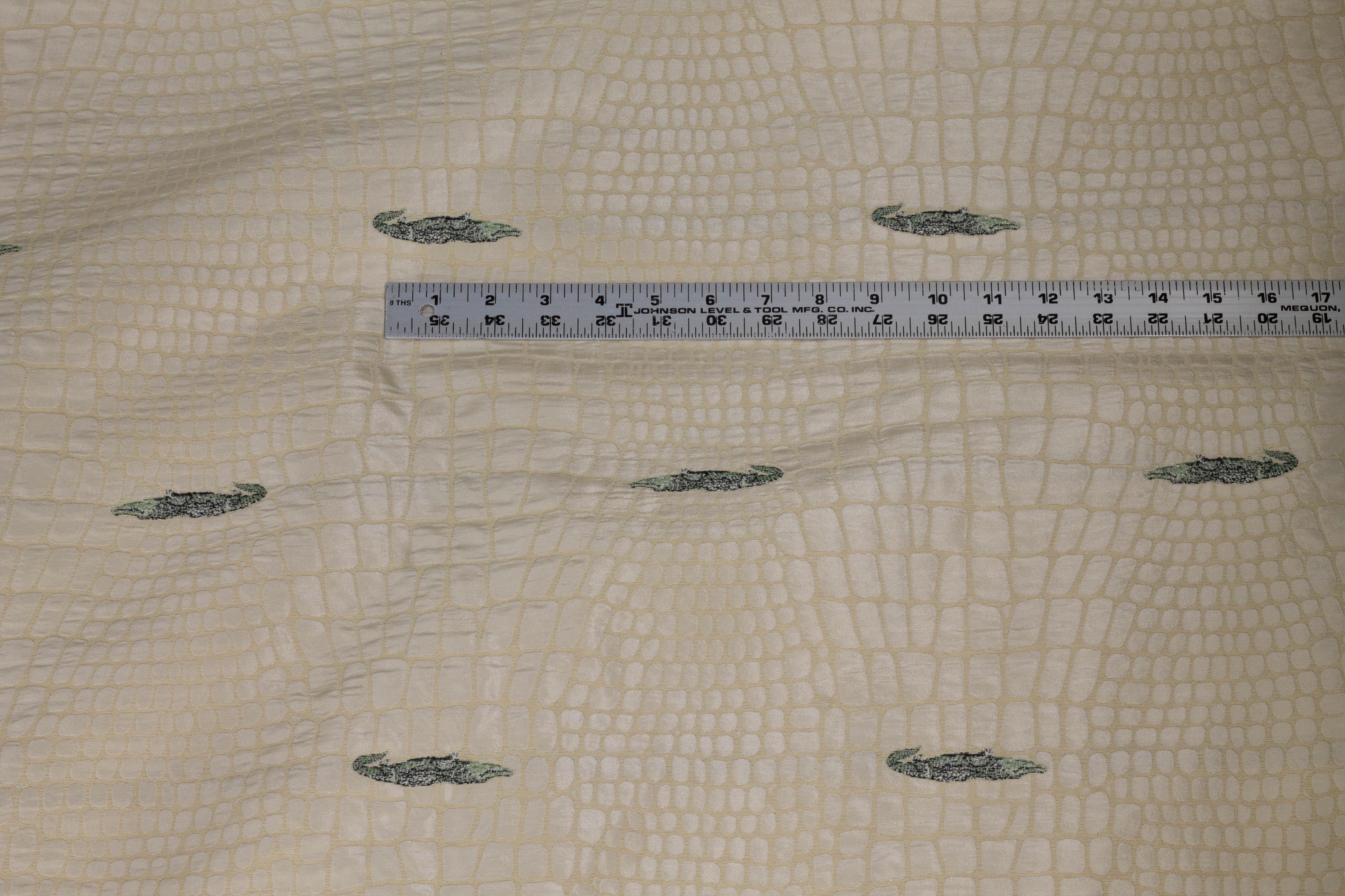 Beige Crocodile Brocade - Prime Fabrics