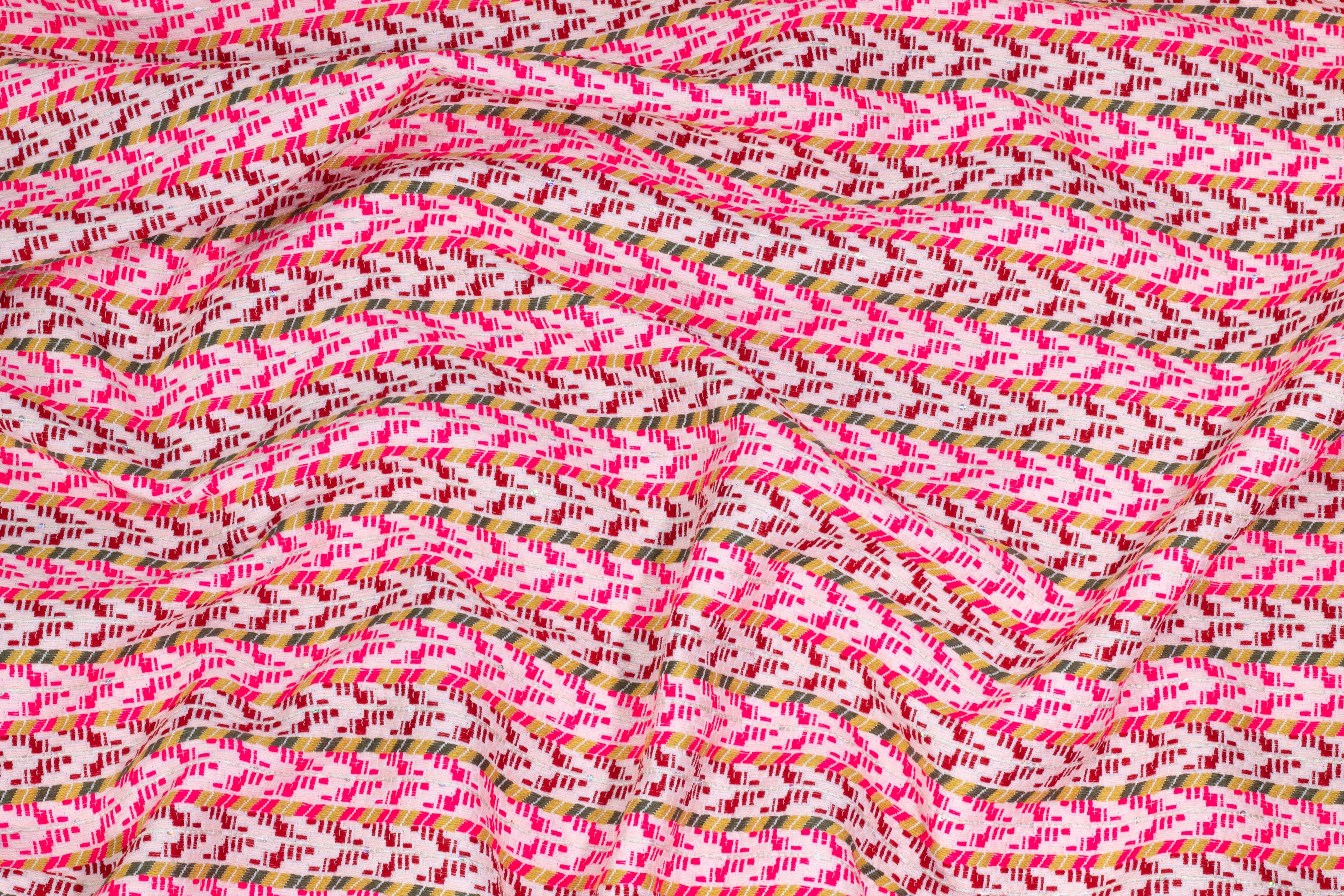 Multicolor Arrow Striped Italian Brocade - Prime Fabrics