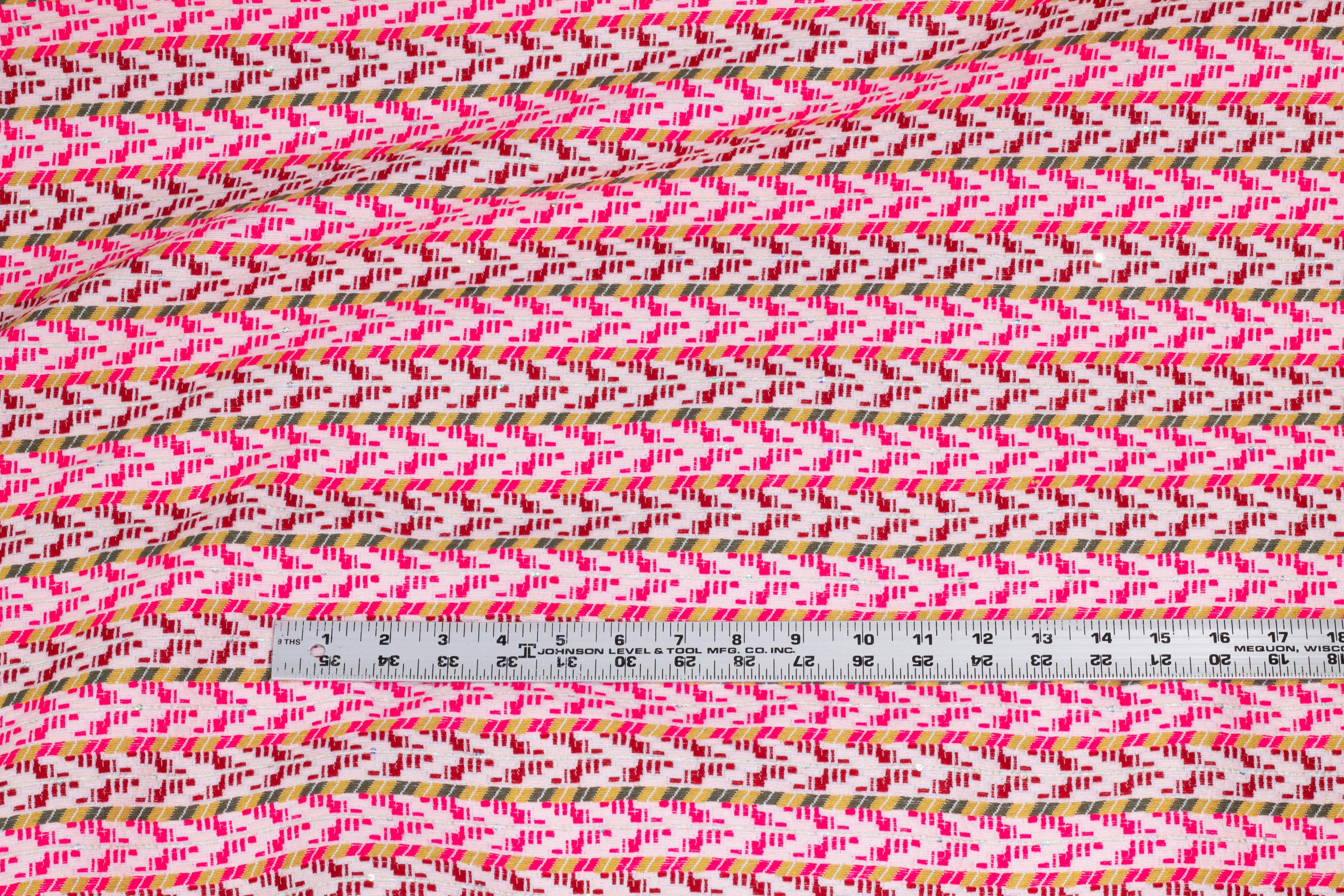 Multicolor Arrow Striped Italian Brocade - Prime Fabrics