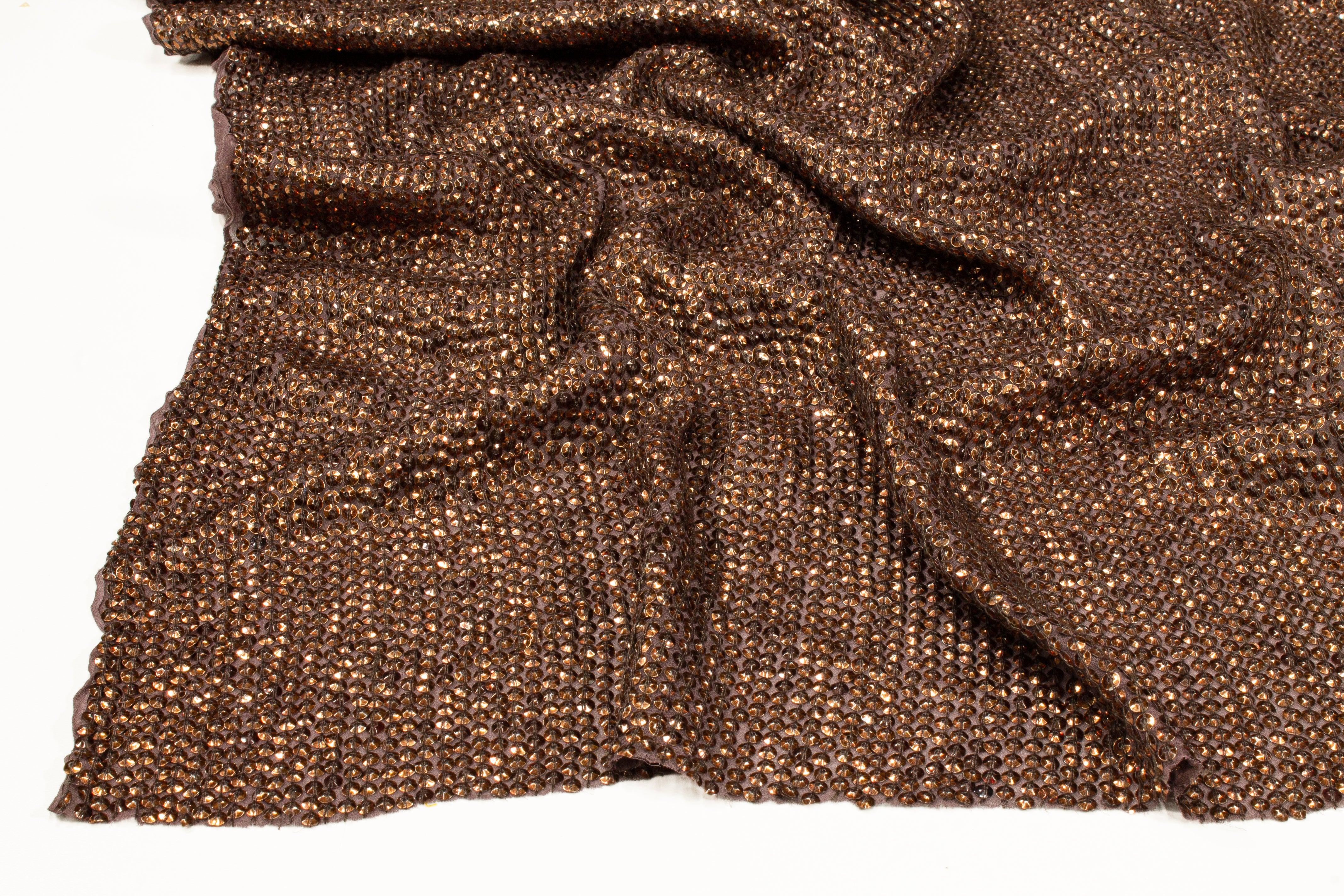 Sequined Rayon Georgette - Bronze - Prime Fabrics