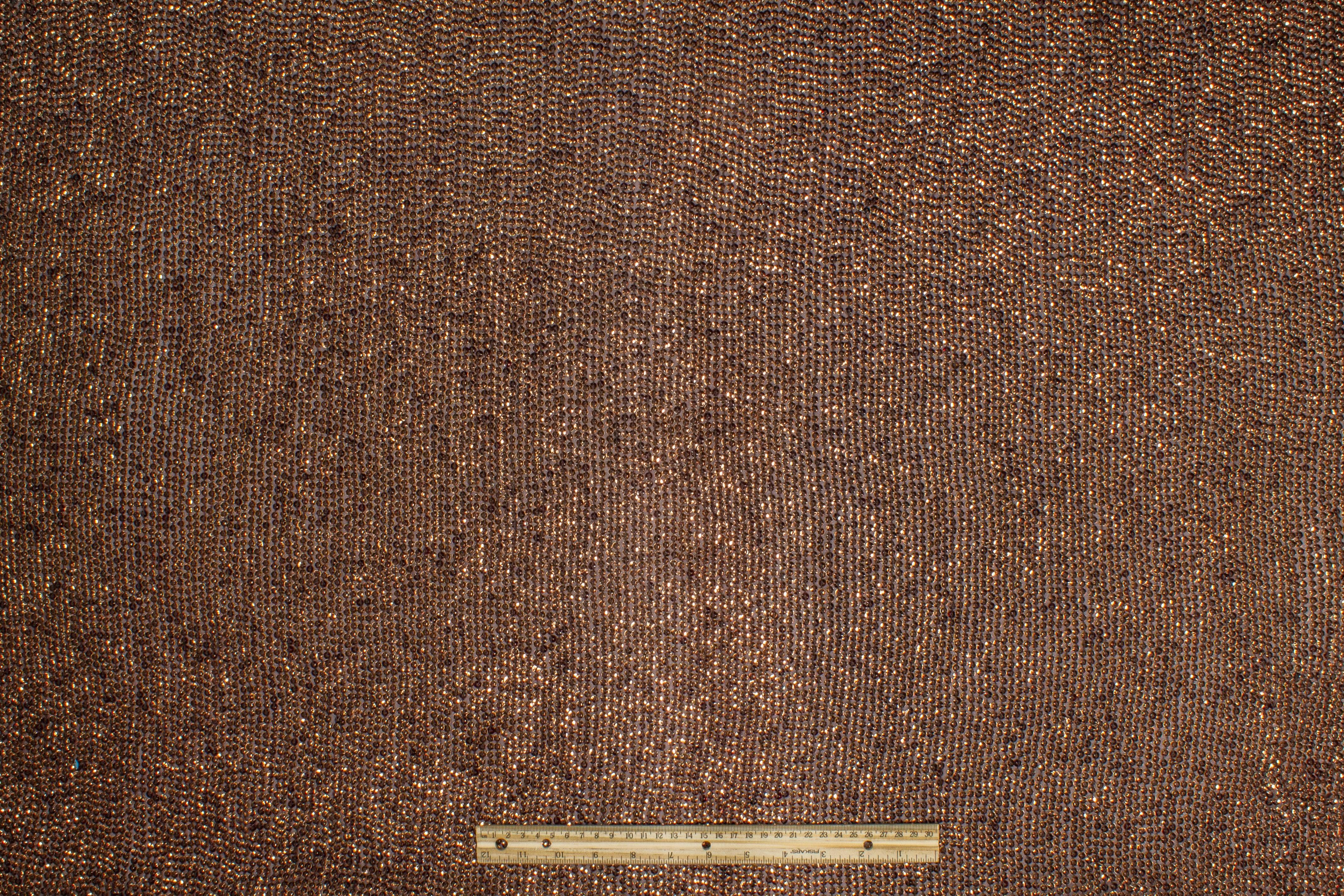 Sequined Rayon Georgette - Bronze - Prime Fabrics