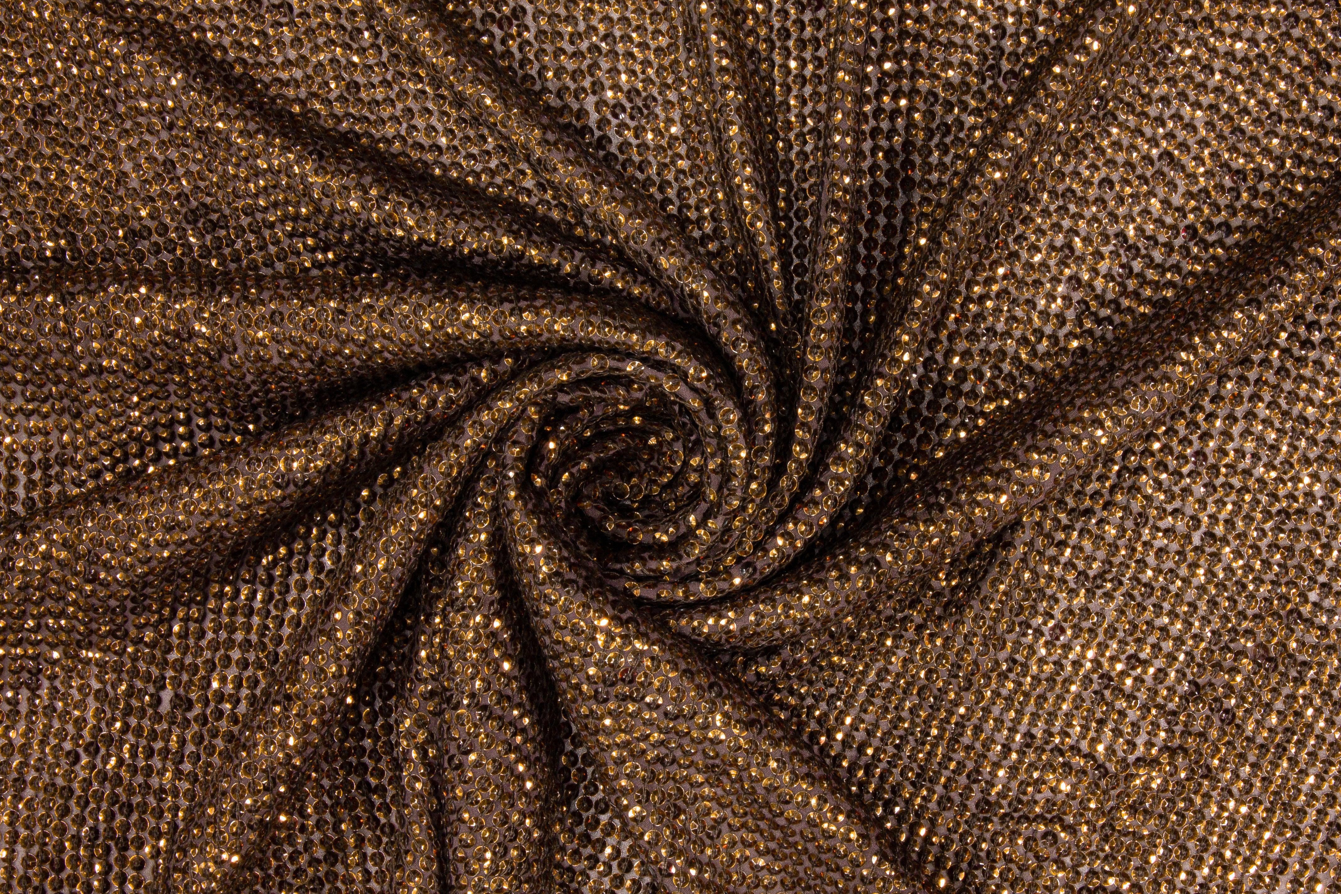 Sequined Rayon Georgette - Bronze - Prime Fabrics
