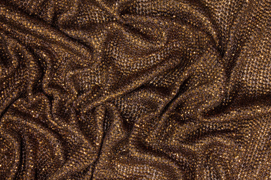 Sequined Rayon Georgette - Bronze - Prime Fabrics