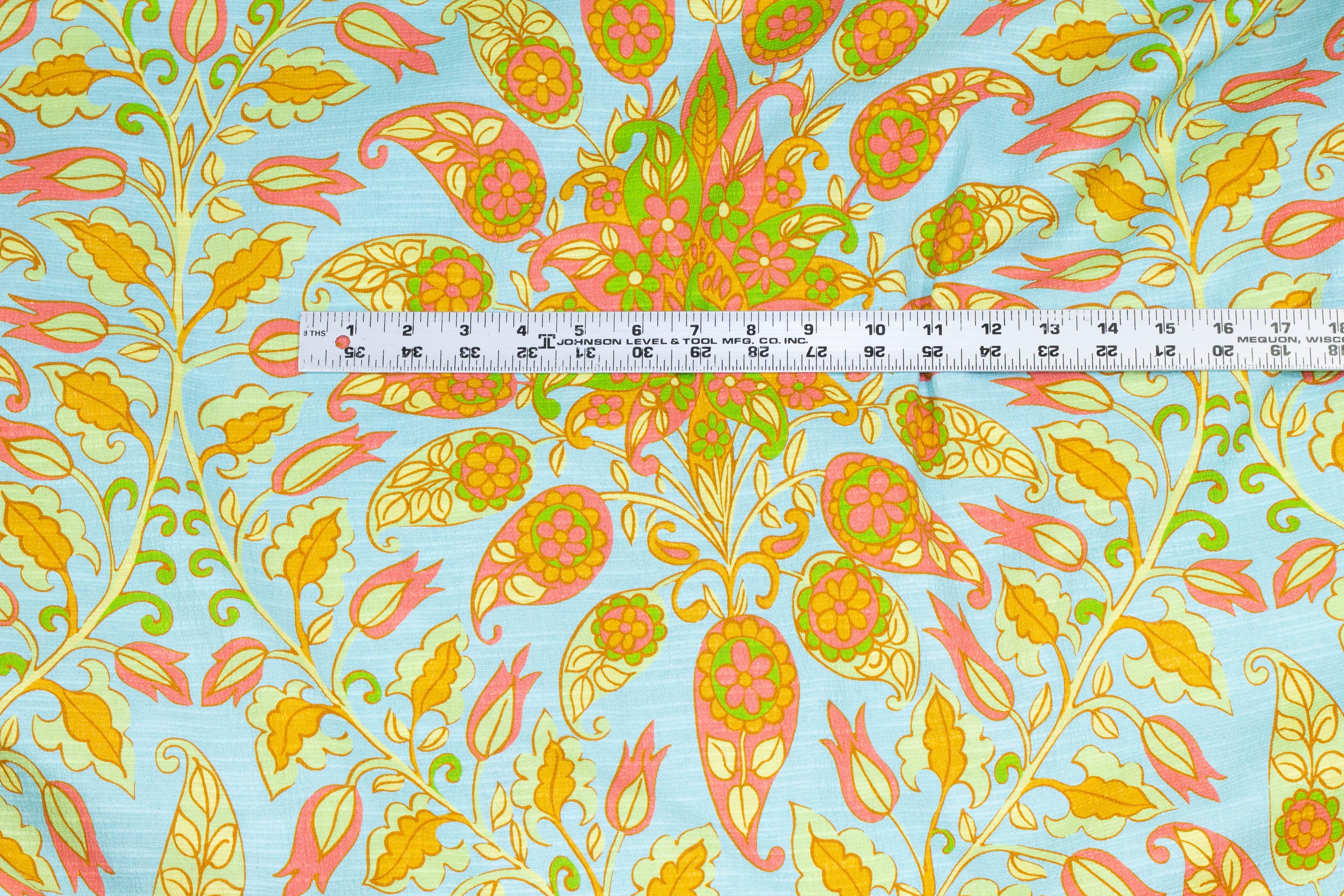 Tropical Floral Italian Textured Cotton - Prime Fabrics