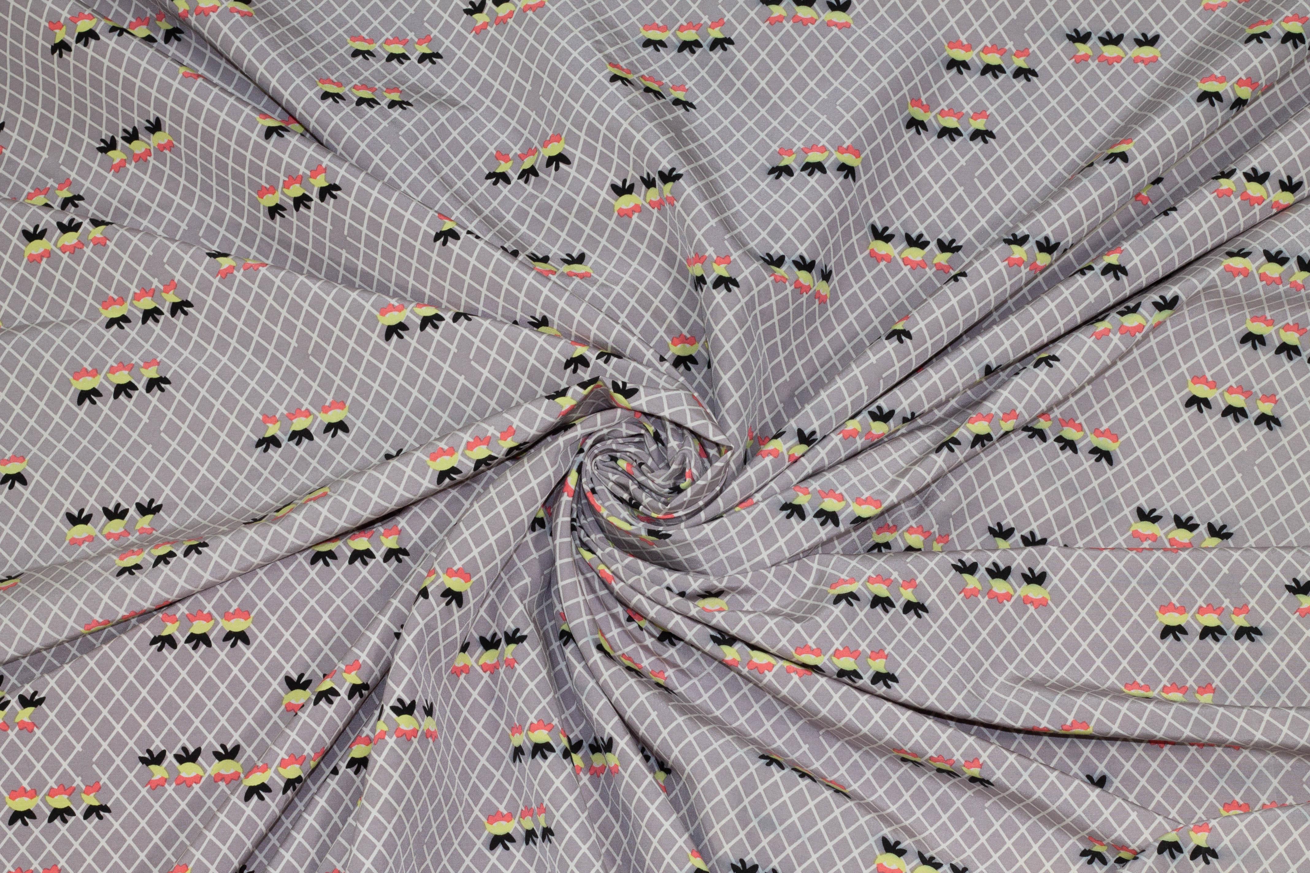 Gray Diamond Base Tropical Silk - Prime Fabrics