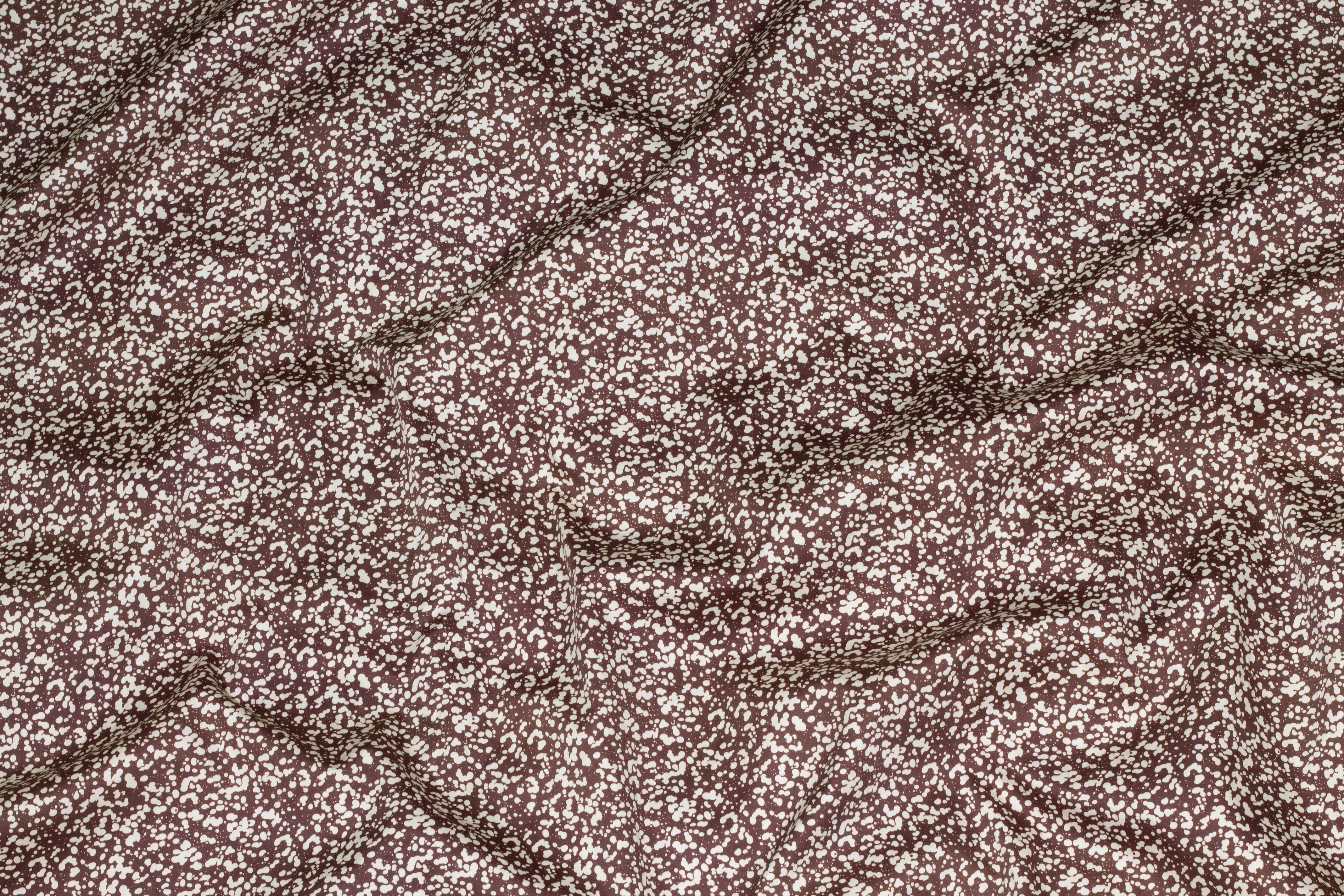 Brown and White Cotton Sateen - Prime Fabrics