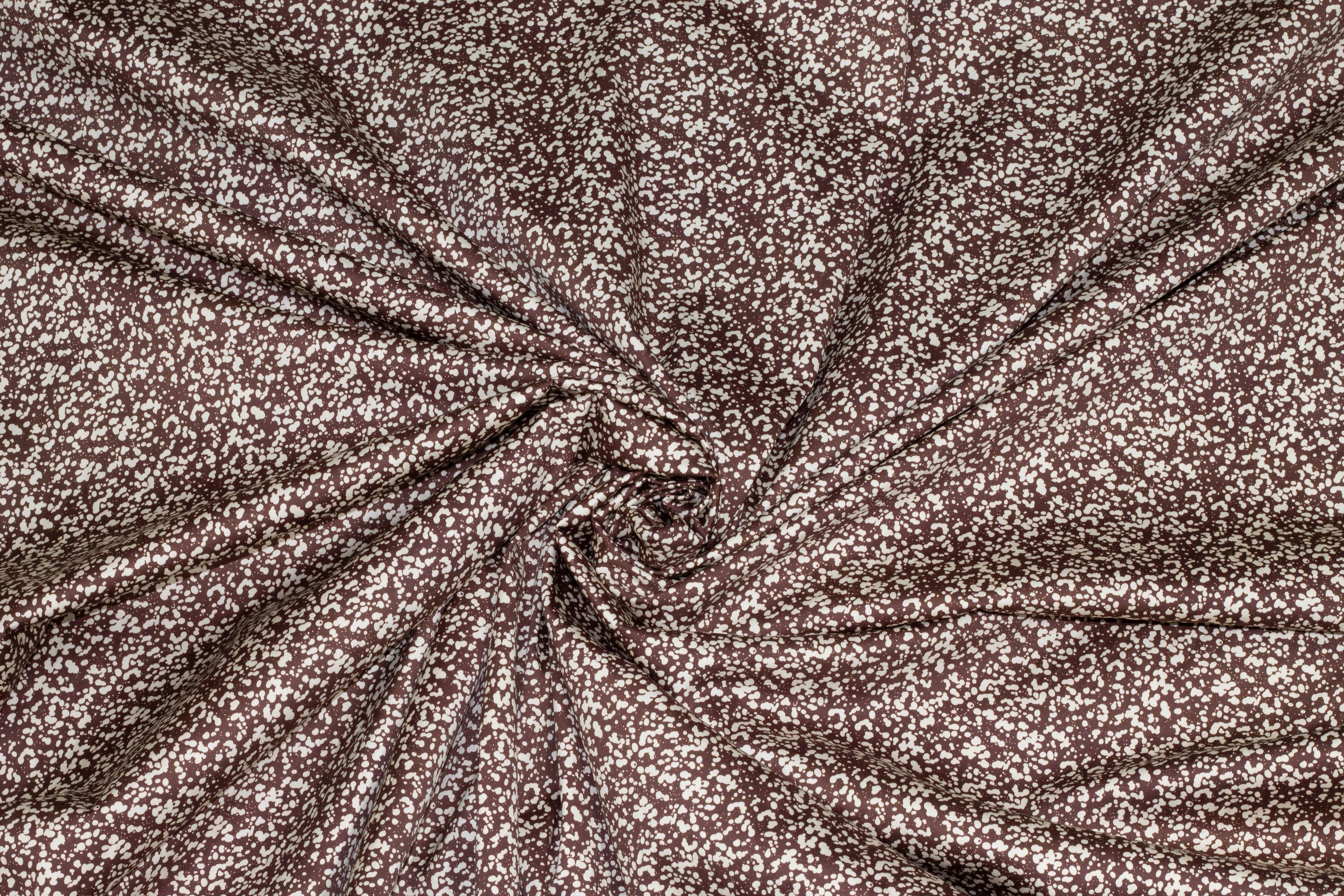 Brown and White Cotton Sateen - Prime Fabrics