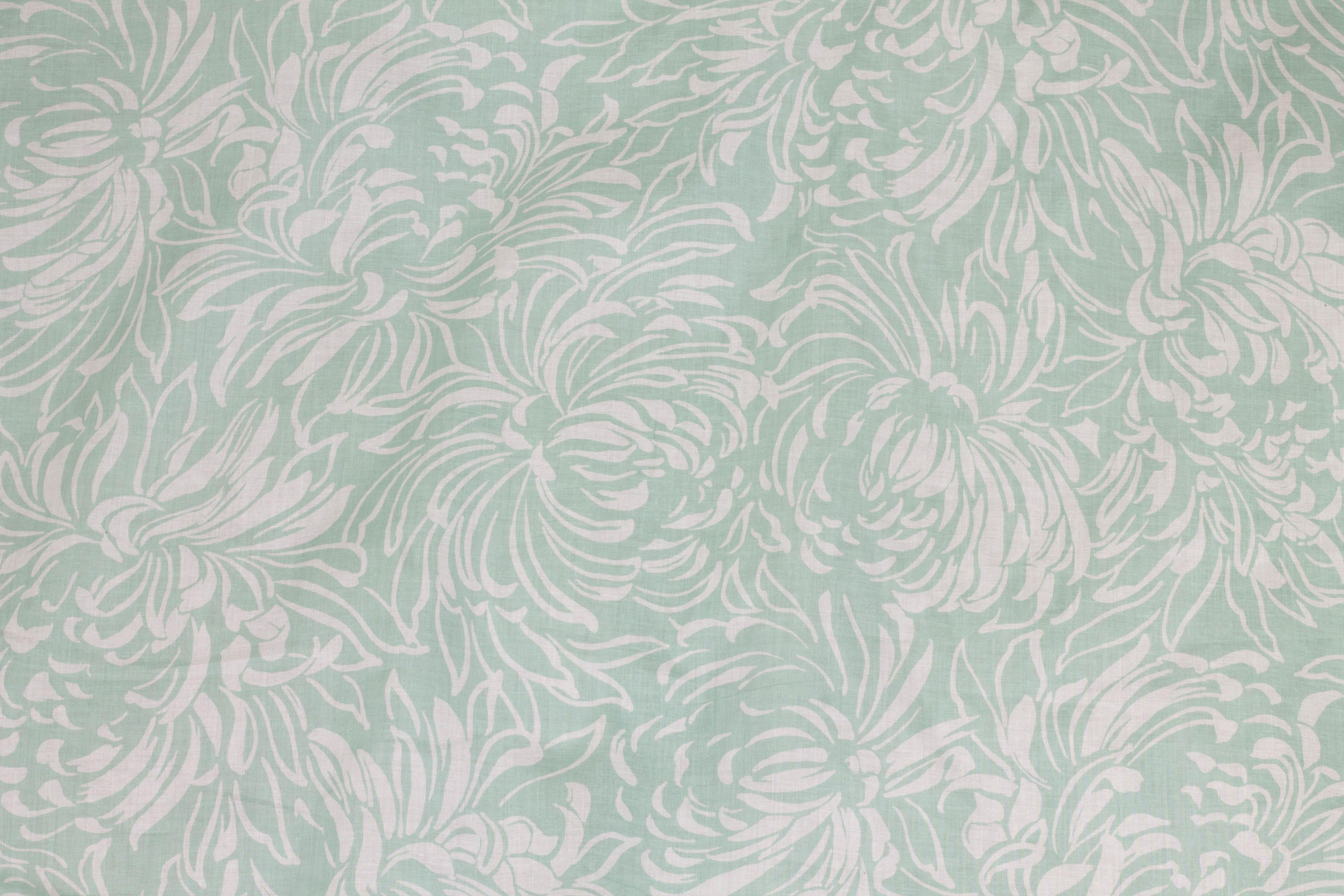 Tiffany Blue Floral Cotton - Prime Fabrics