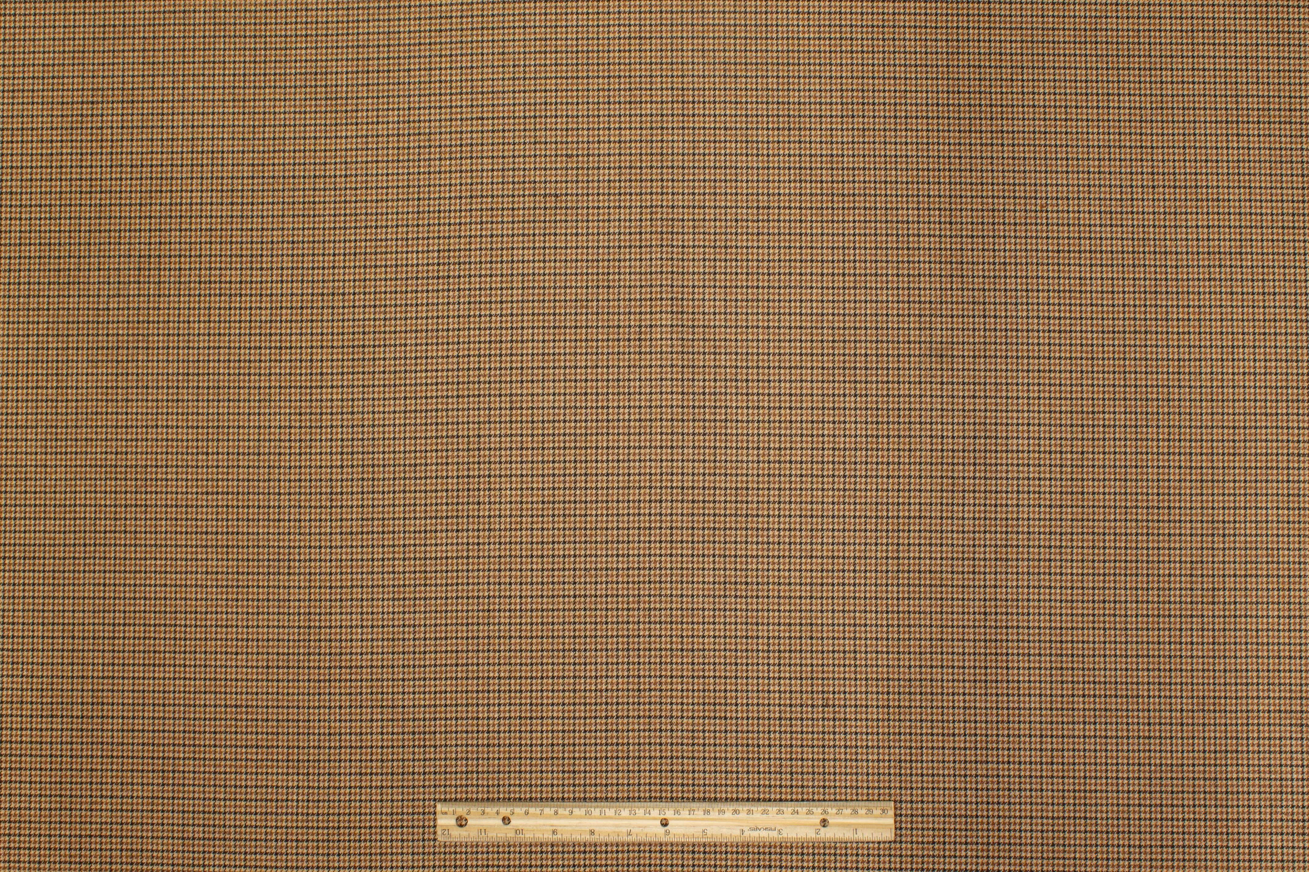 Houndstooth Wool Suiting - Brown - Prime Fabrics