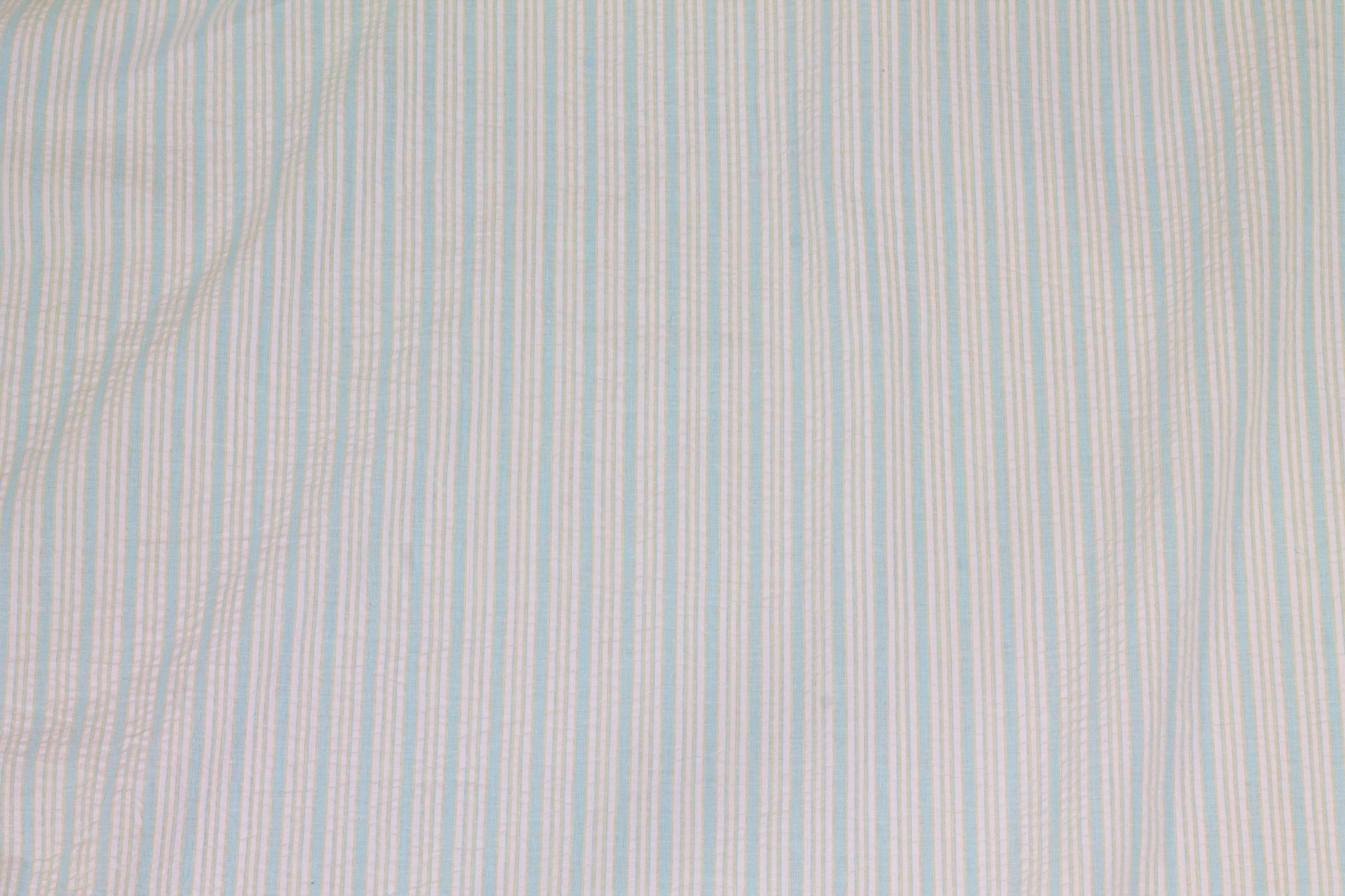 Light Blue and White Seersucker Cotton - Prime Fabrics