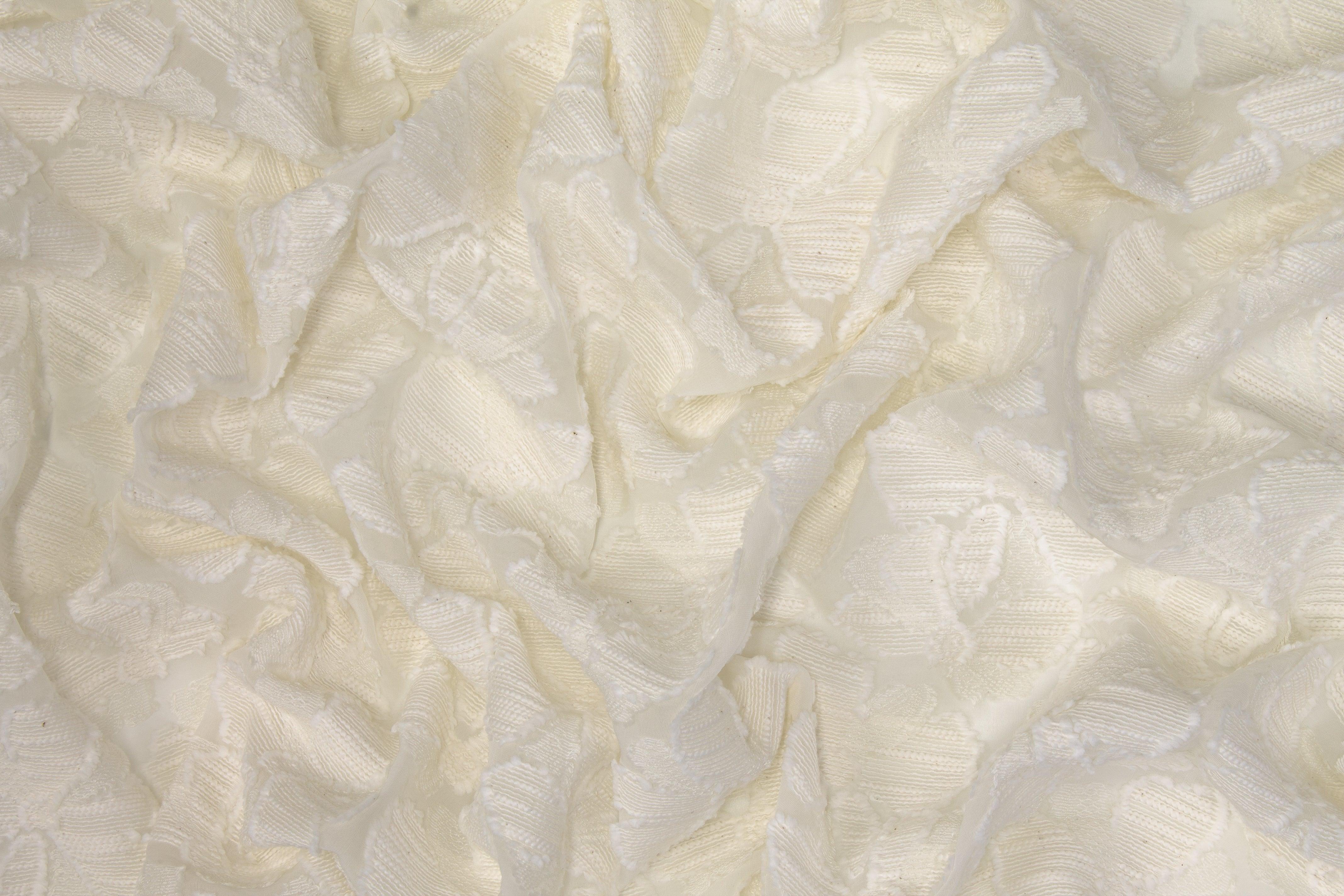 Floral Embroidered Italian Cotton Burnout - Ivory - Prime Fabrics