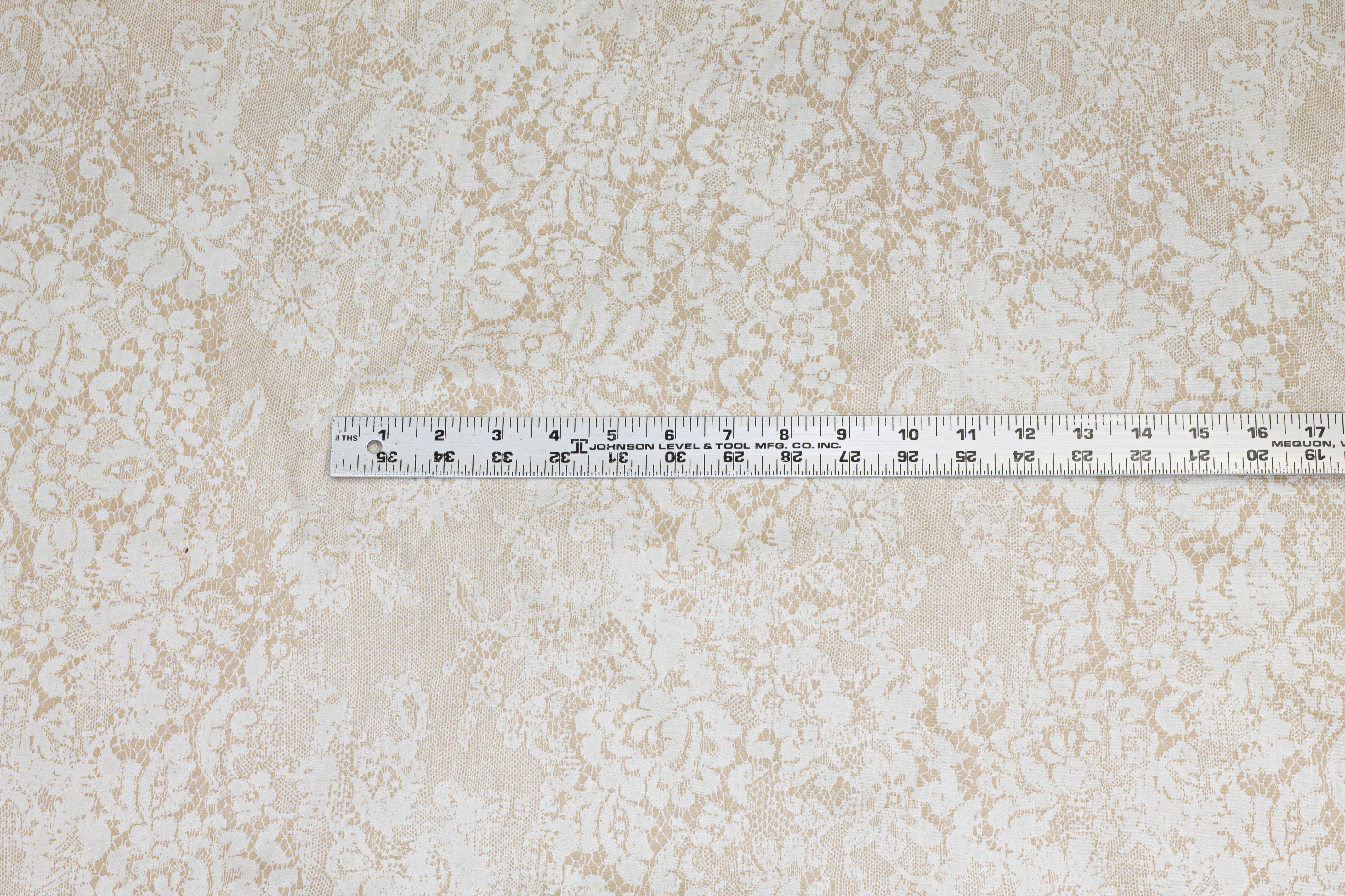 Beige and White Floral Cotton - Prime Fabrics