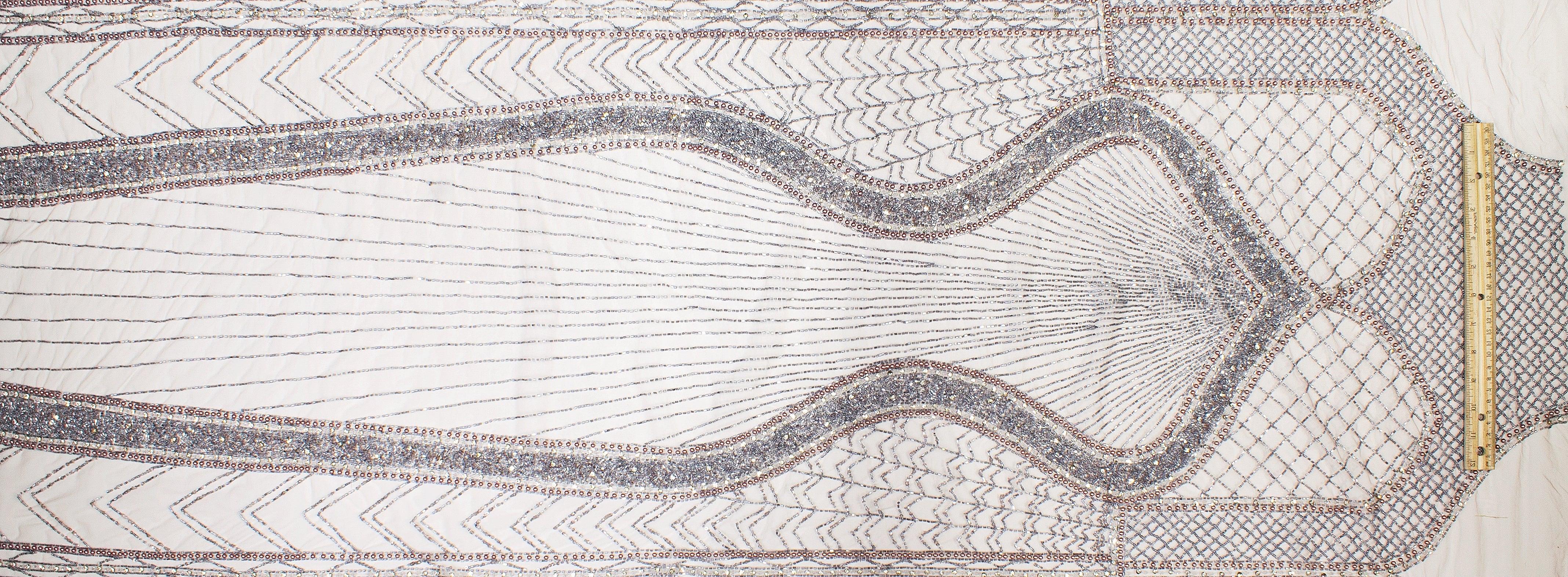 Hand Beaded Mesh - Lilac - Prime Fabrics