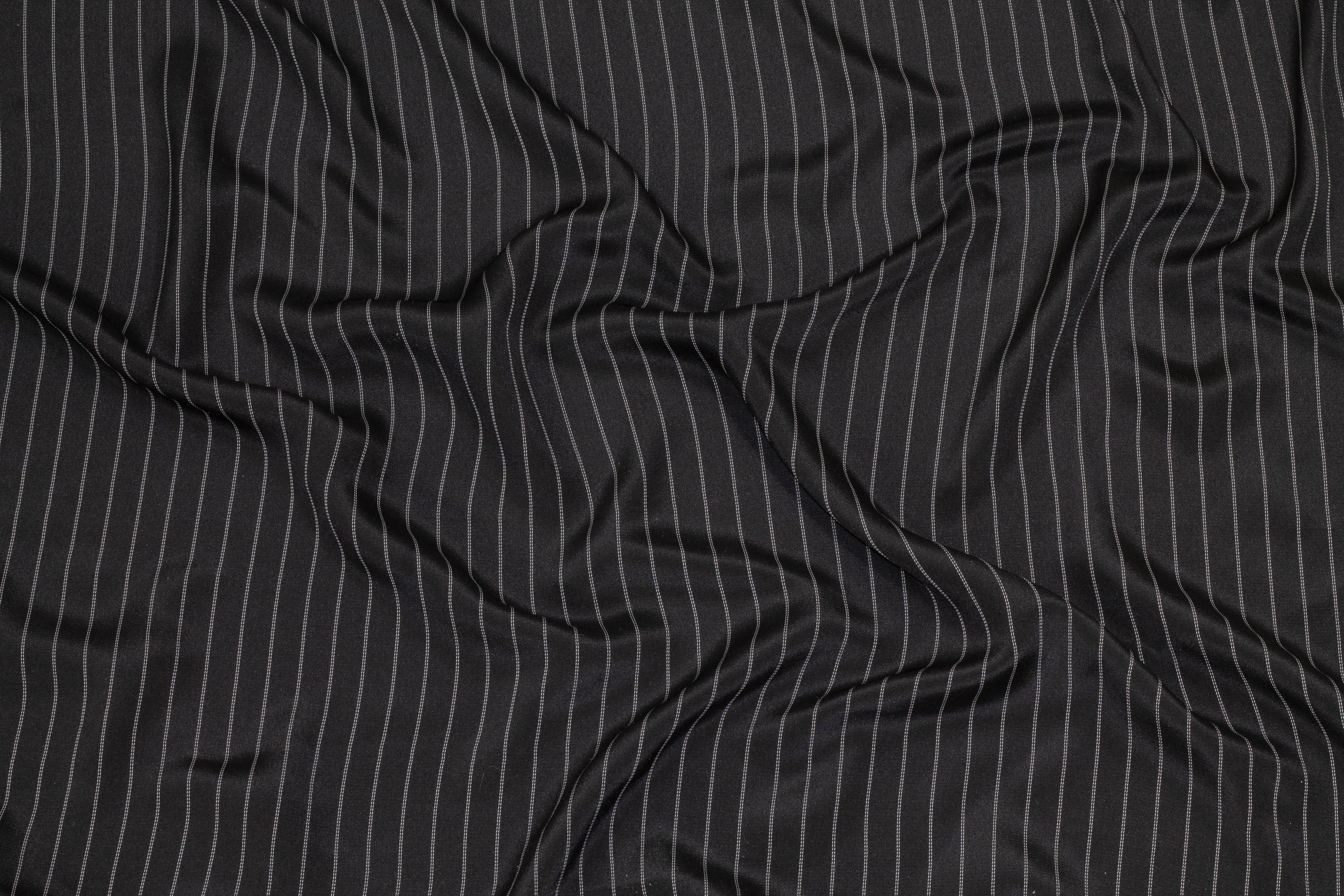 Black and Gray Striped 4-Ply Silk - Prime Fabrics
