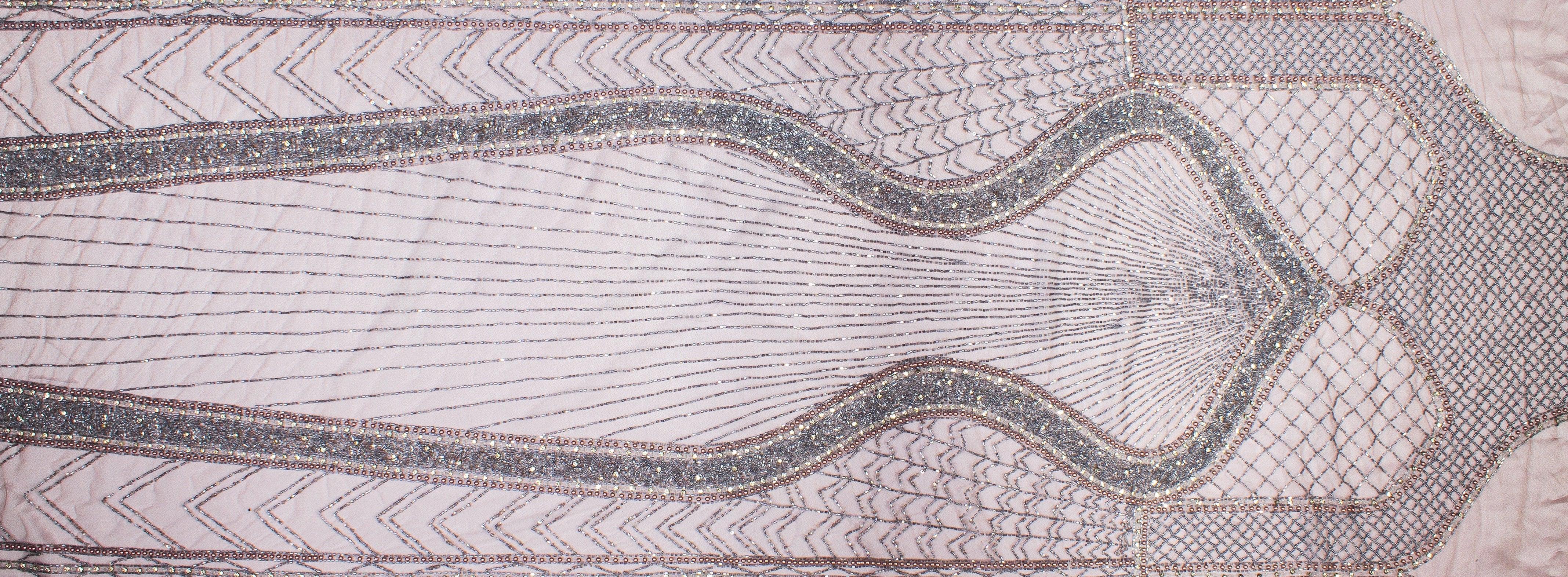 Hand Beaded Mesh - Lilac - Prime Fabrics