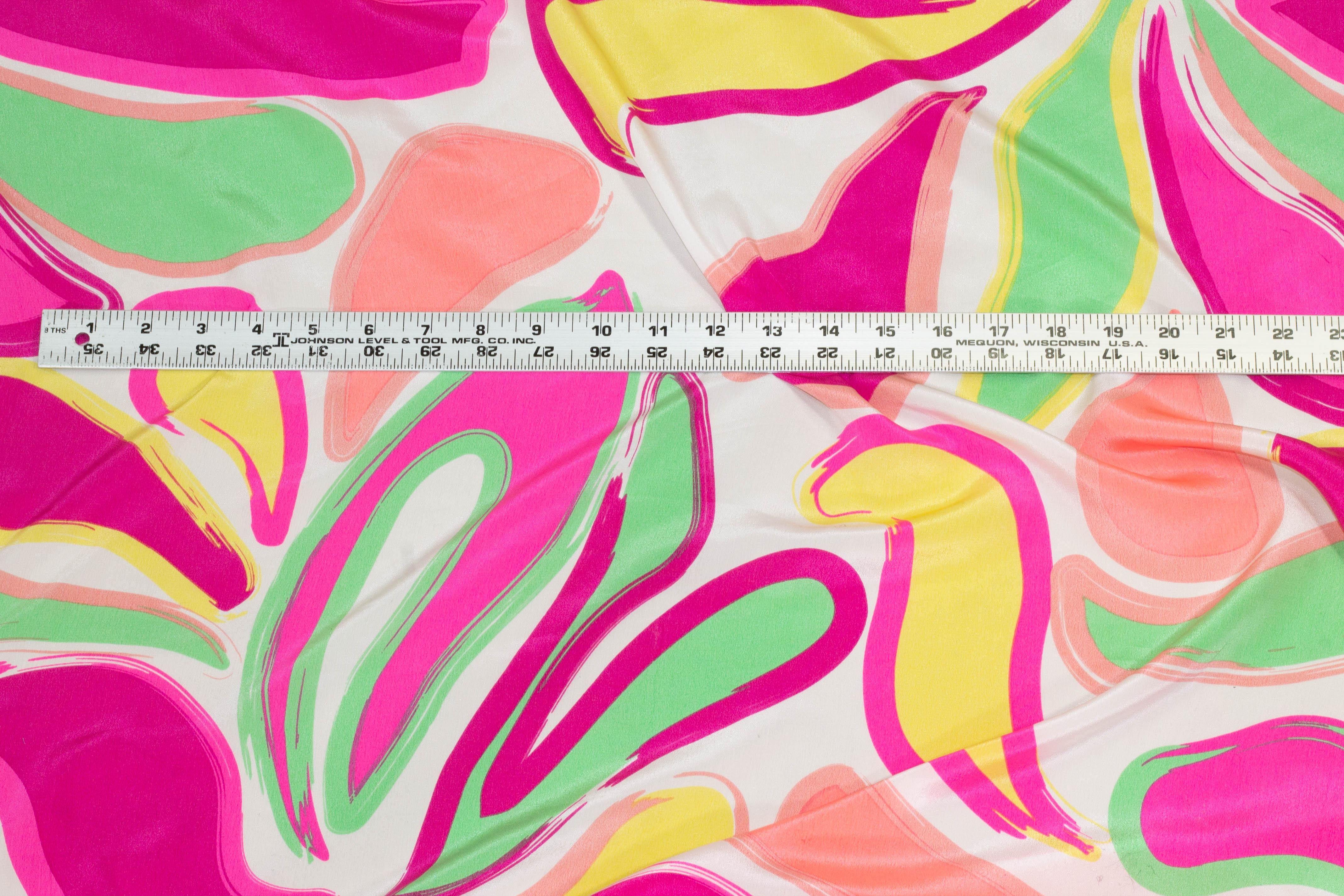 Multicolor Abstract Crepe De Chine Silk - Prime Fabrics