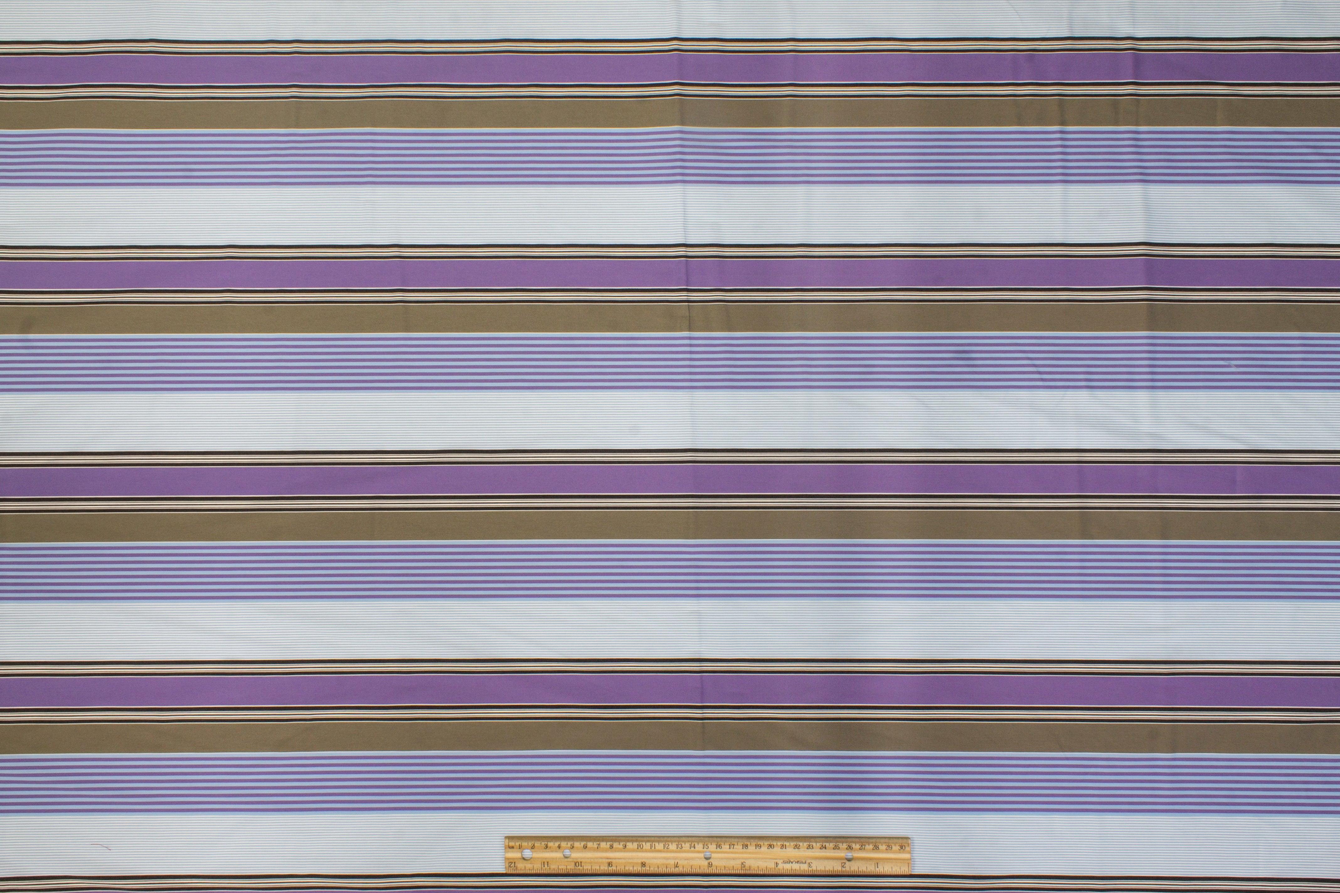 Striped Shirting - Purple, Blue, Khaki Green - Prime Fabrics