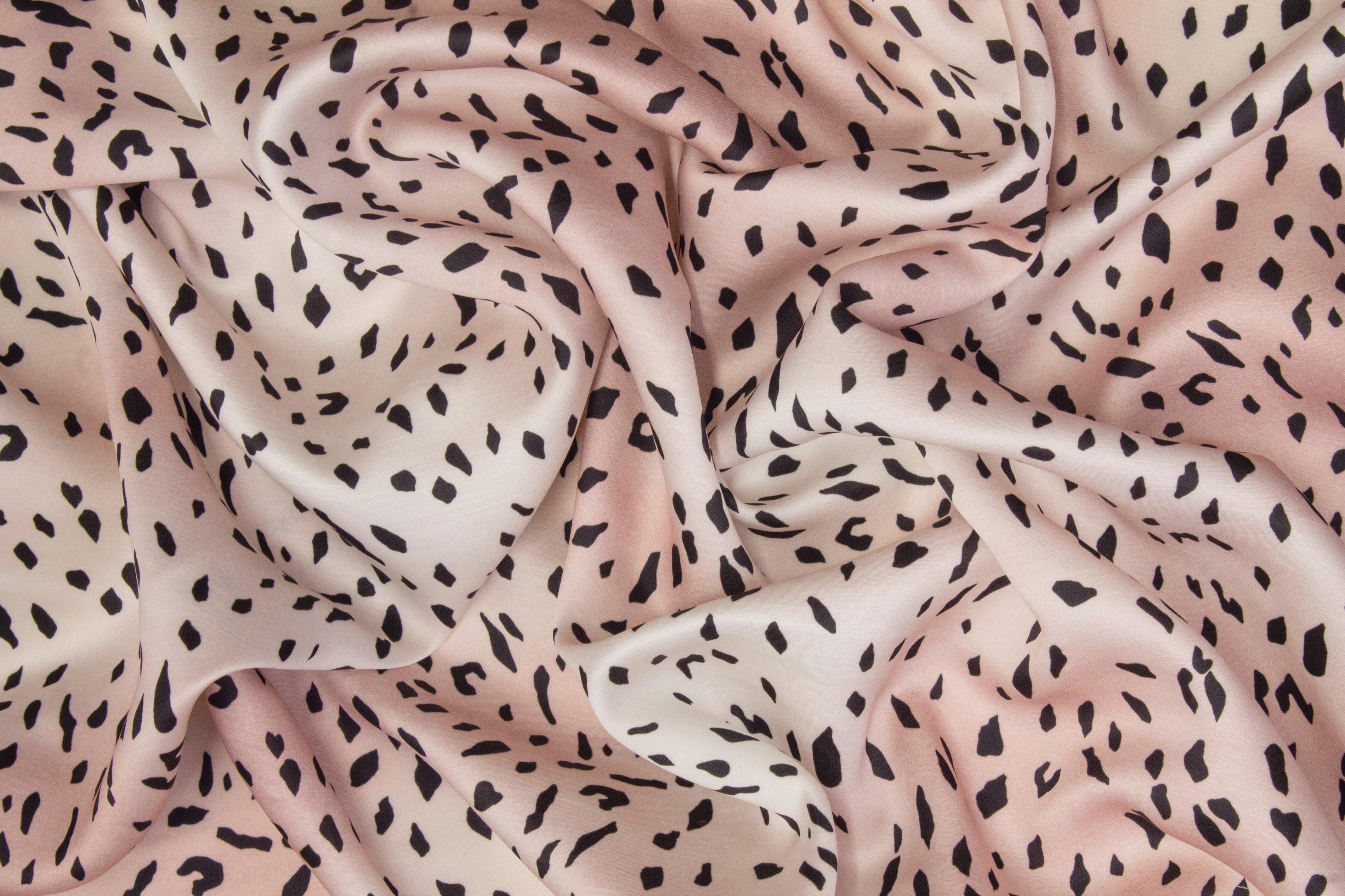 Tie-Dye Animal Print Viscose Satin- Pink - Prime Fabrics