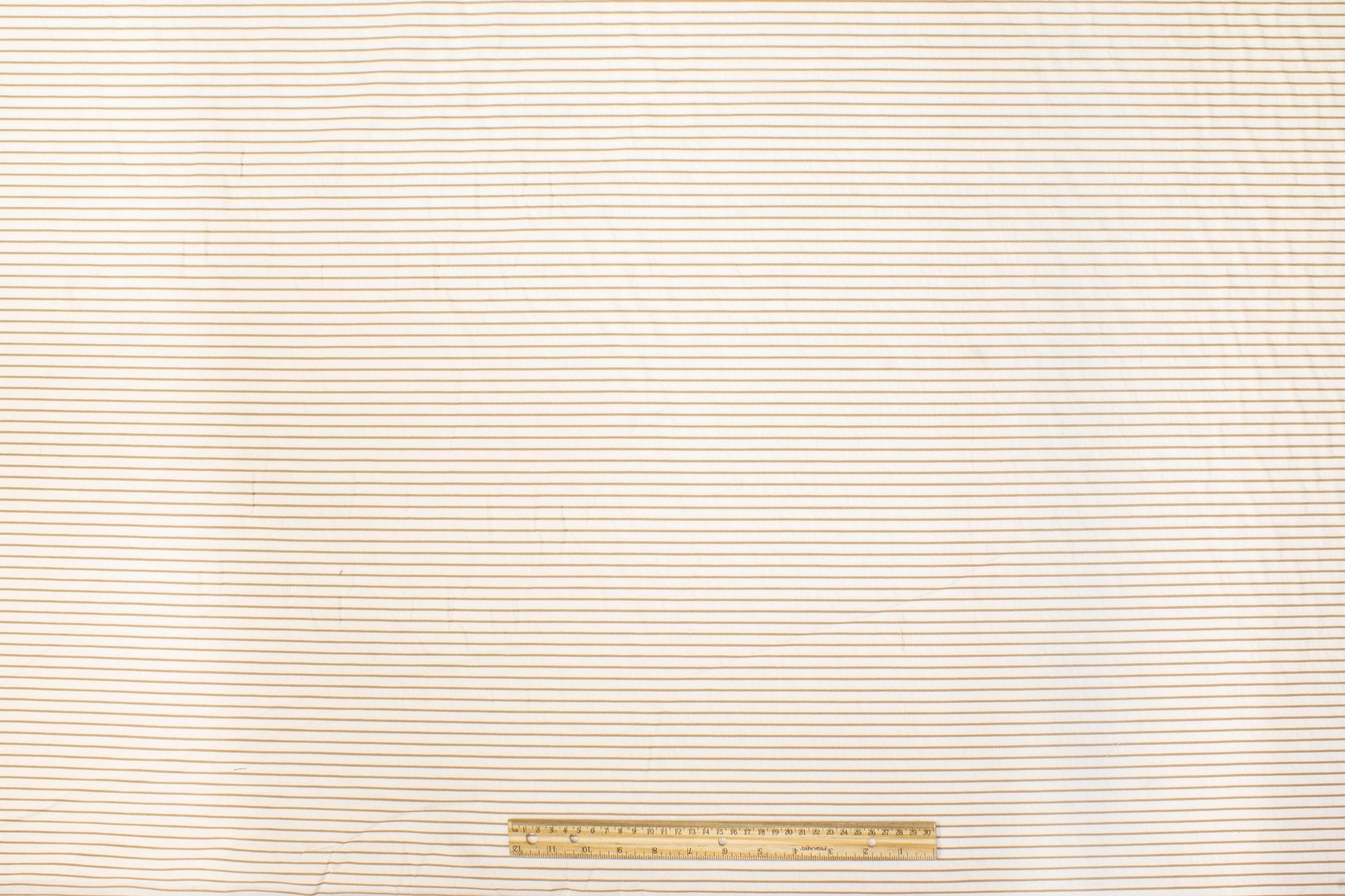 Textured Striped Cotton Twill - Brown and Off White - Prime Fabrics