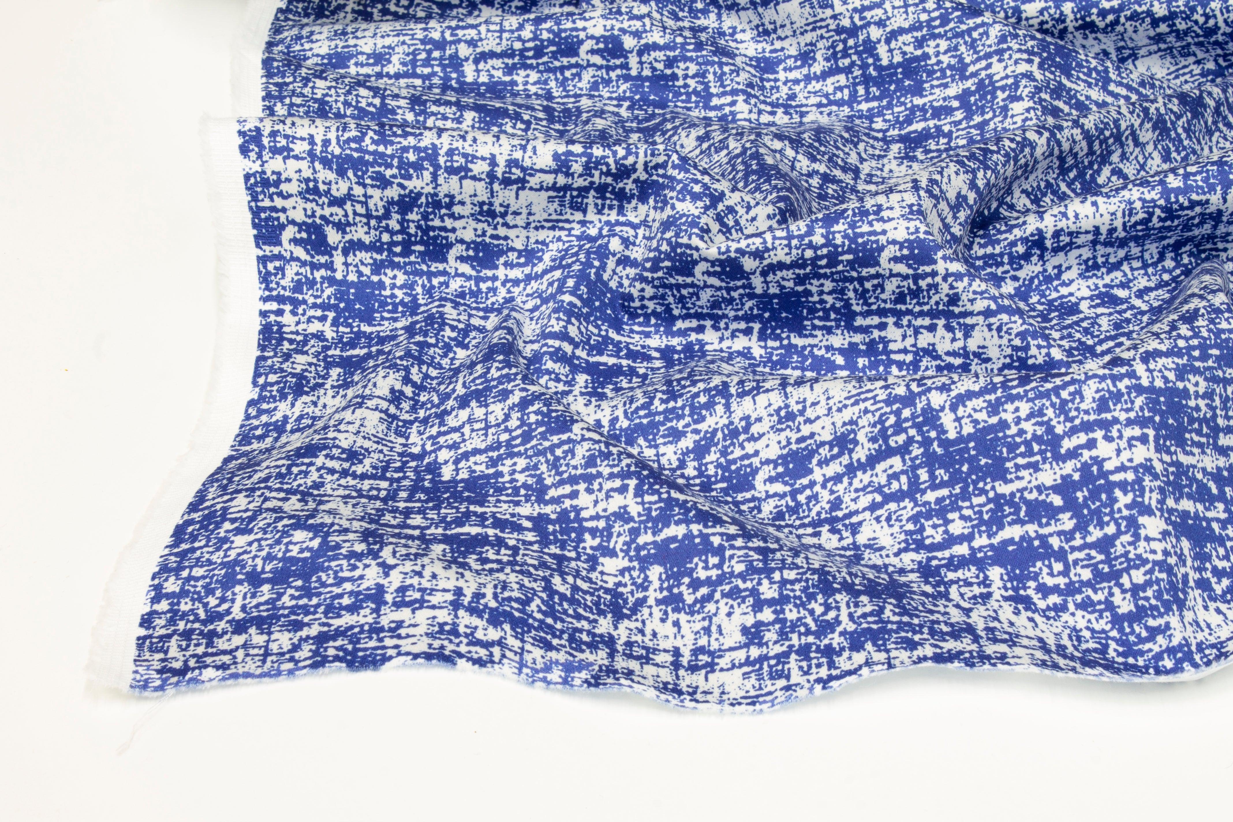 Cotton Sateen - Blue and White - Prime Fabrics