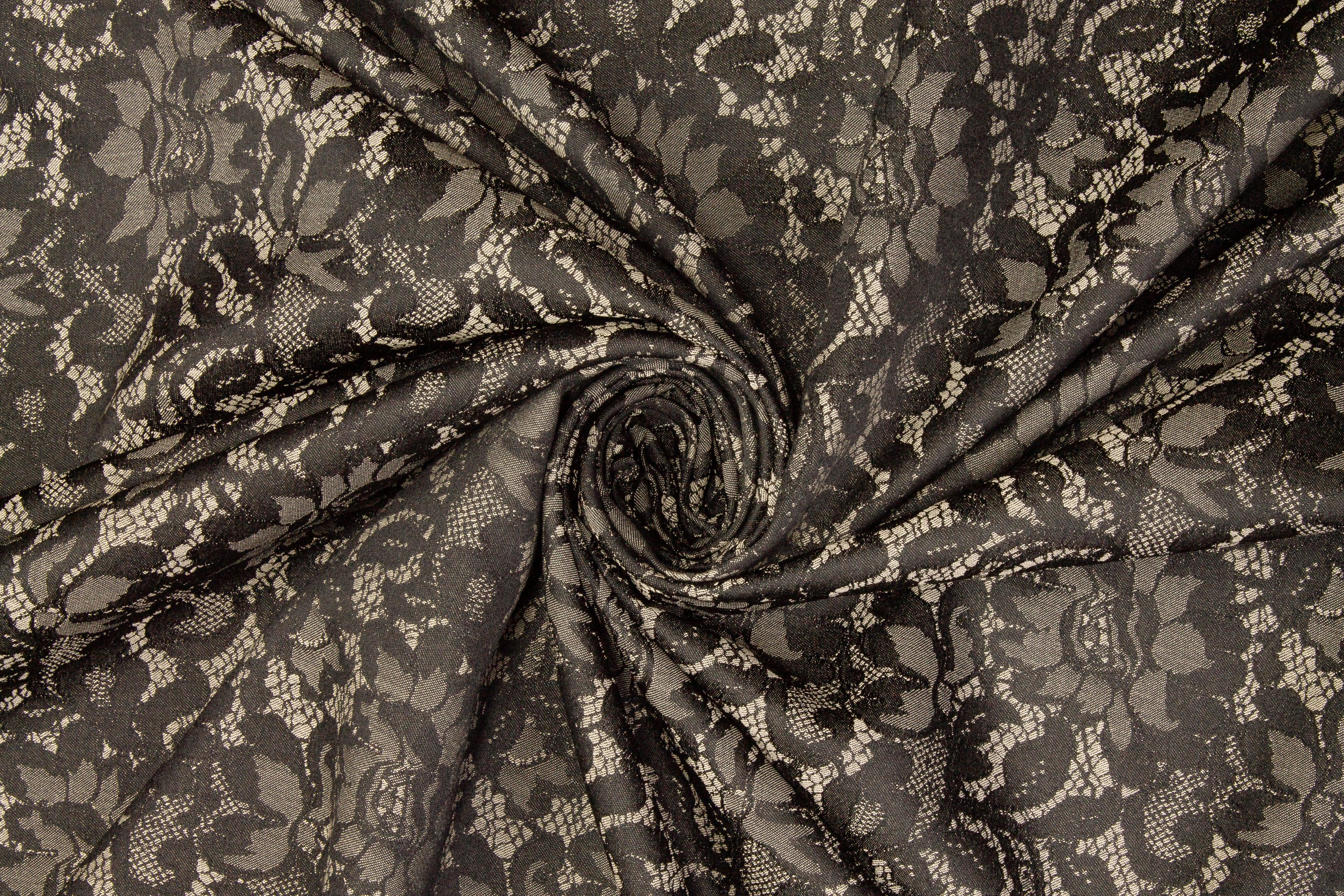 Floral Jacquard - Gray and Taupe - Prime Fabrics