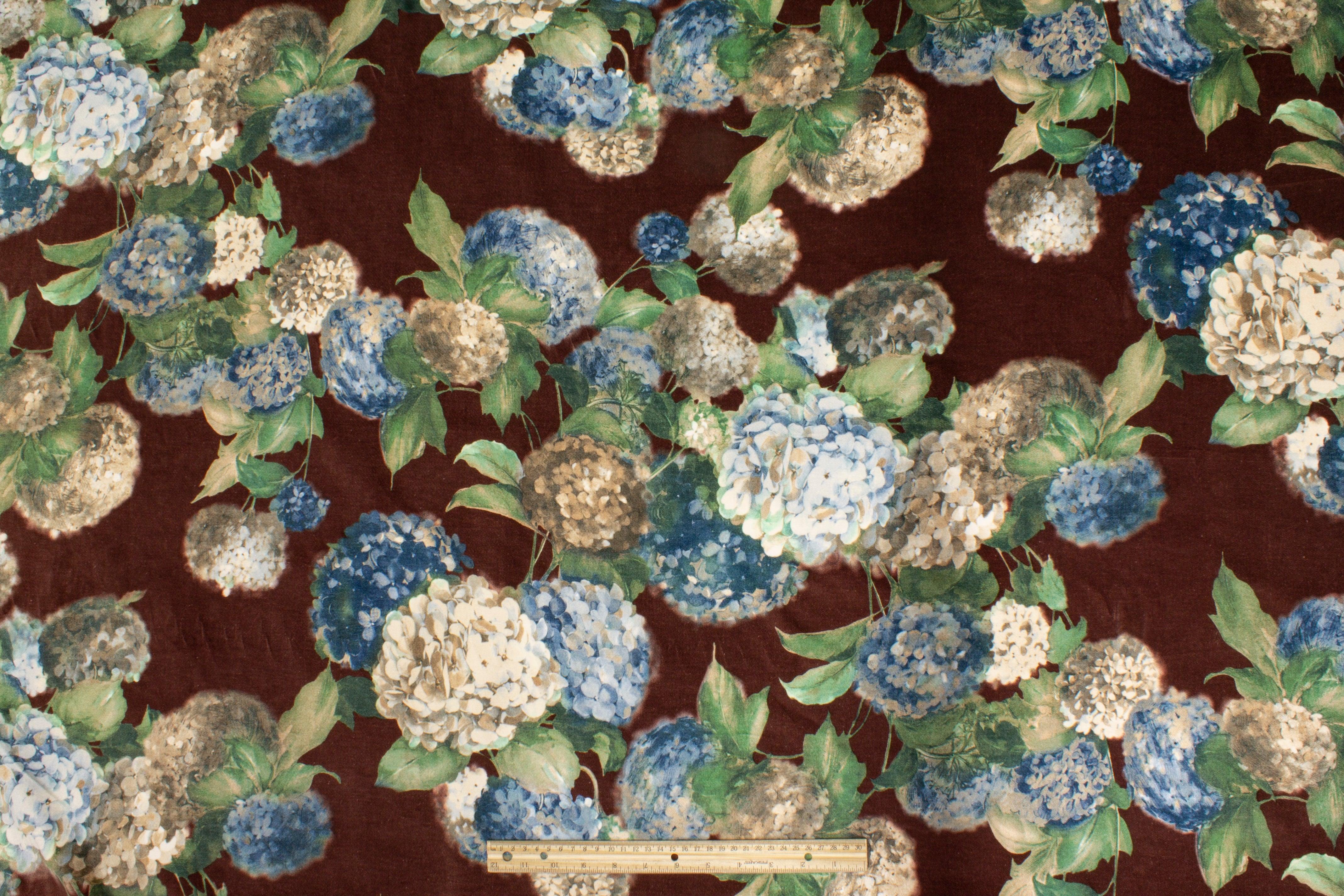 Floral Corduroy Cotton - Brown - Prime Fabrics