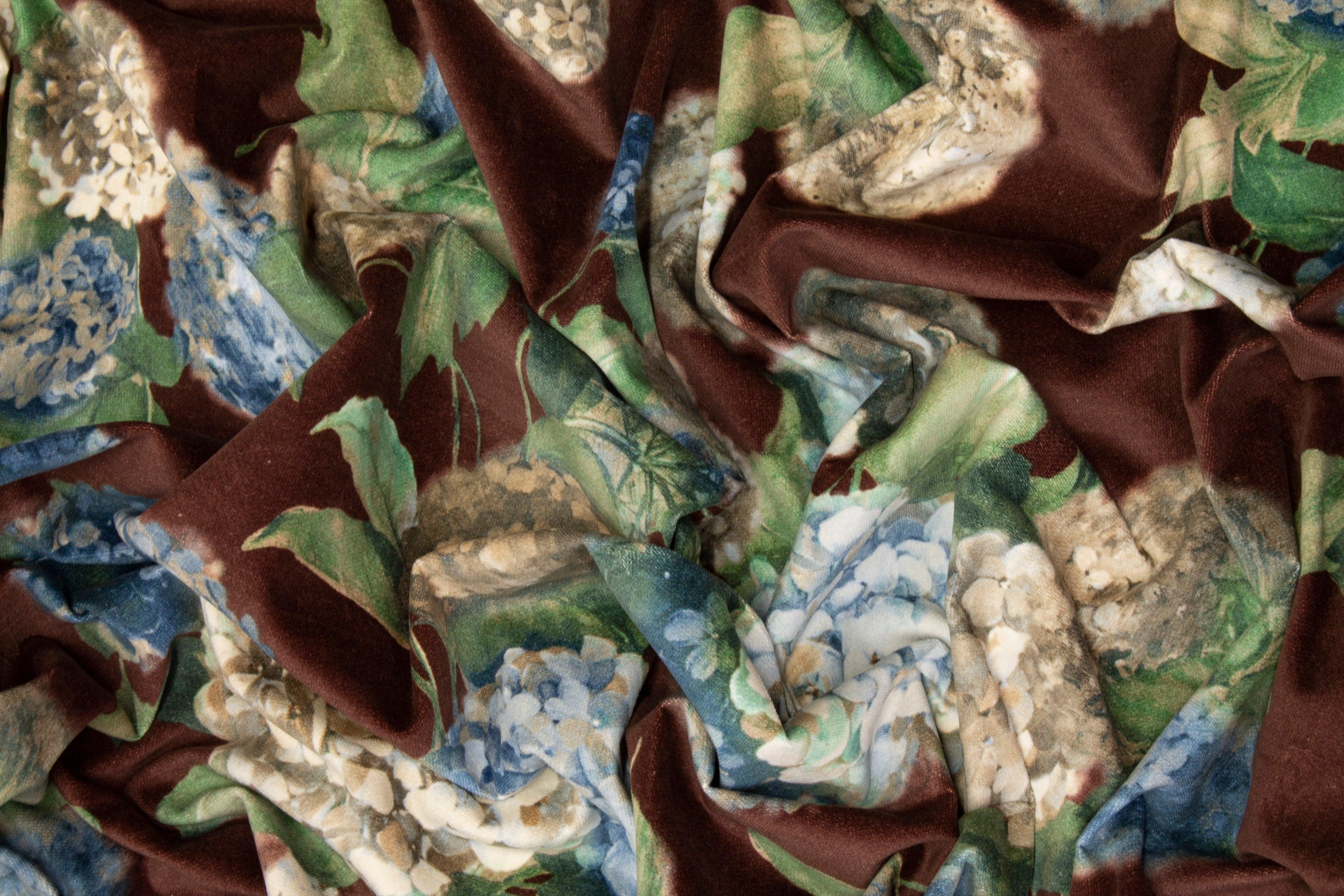 Floral Corduroy Cotton - Brown - Prime Fabrics