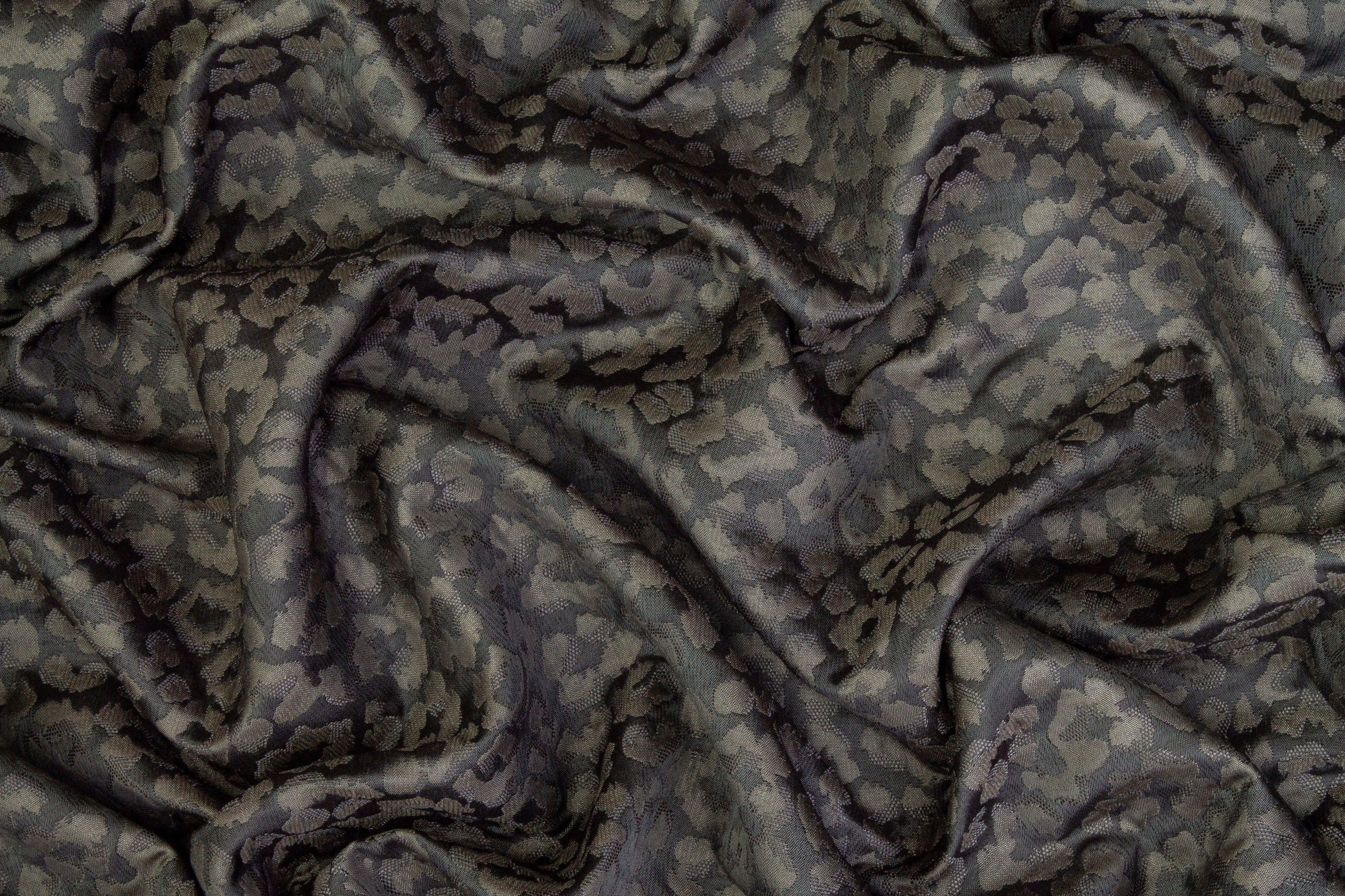 Cheetah Design Jacquard - Gunmetal Gray - Prime Fabrics