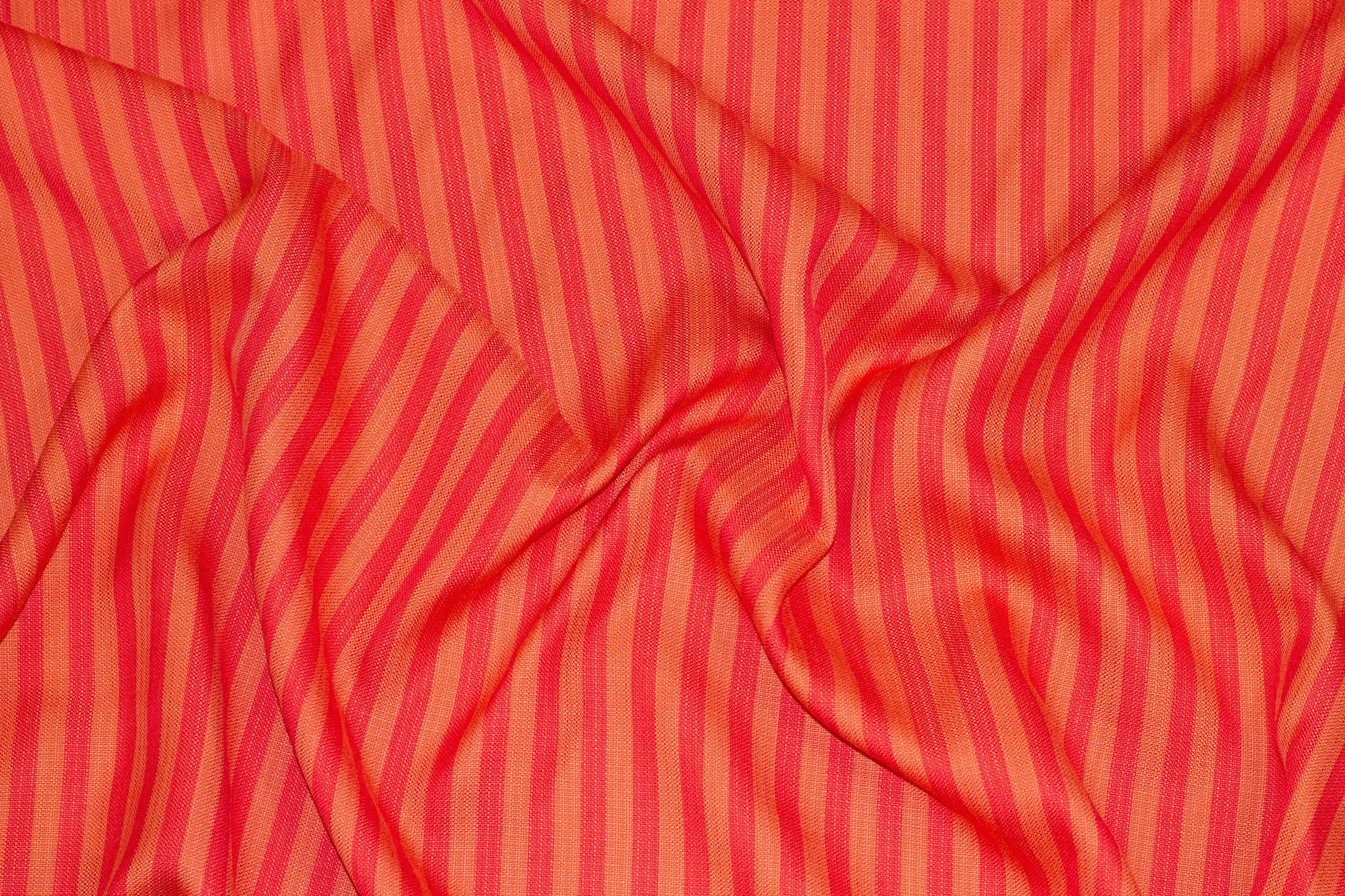 Red and Orange Striped Linen - Prime Fabrics