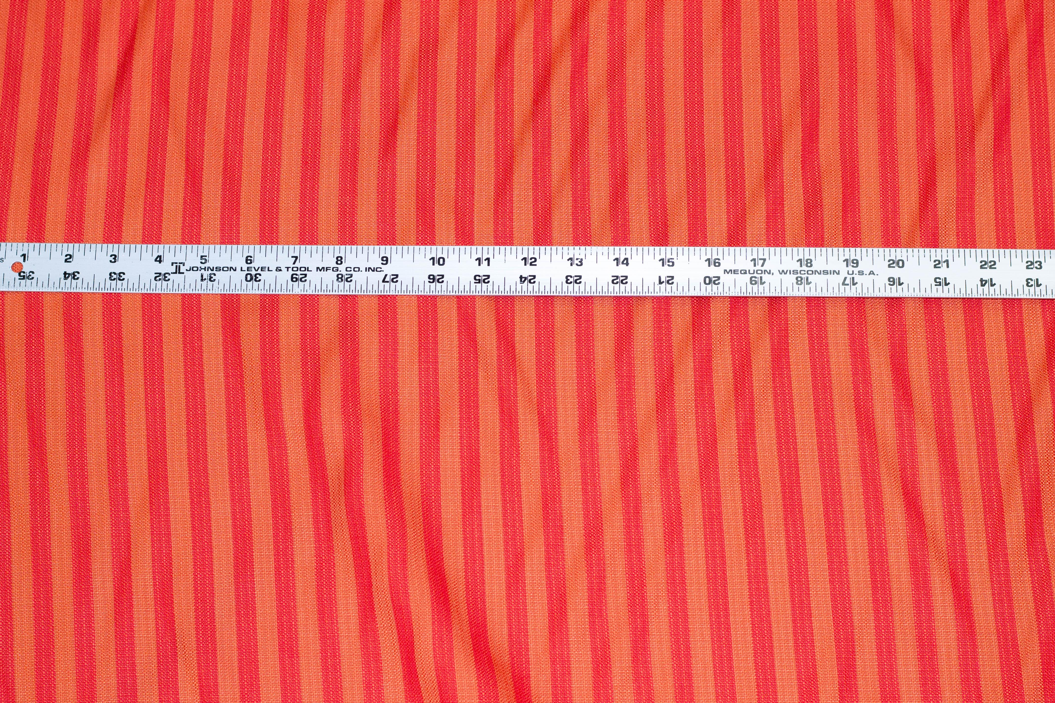 Red and Orange Striped Linen - Prime Fabrics