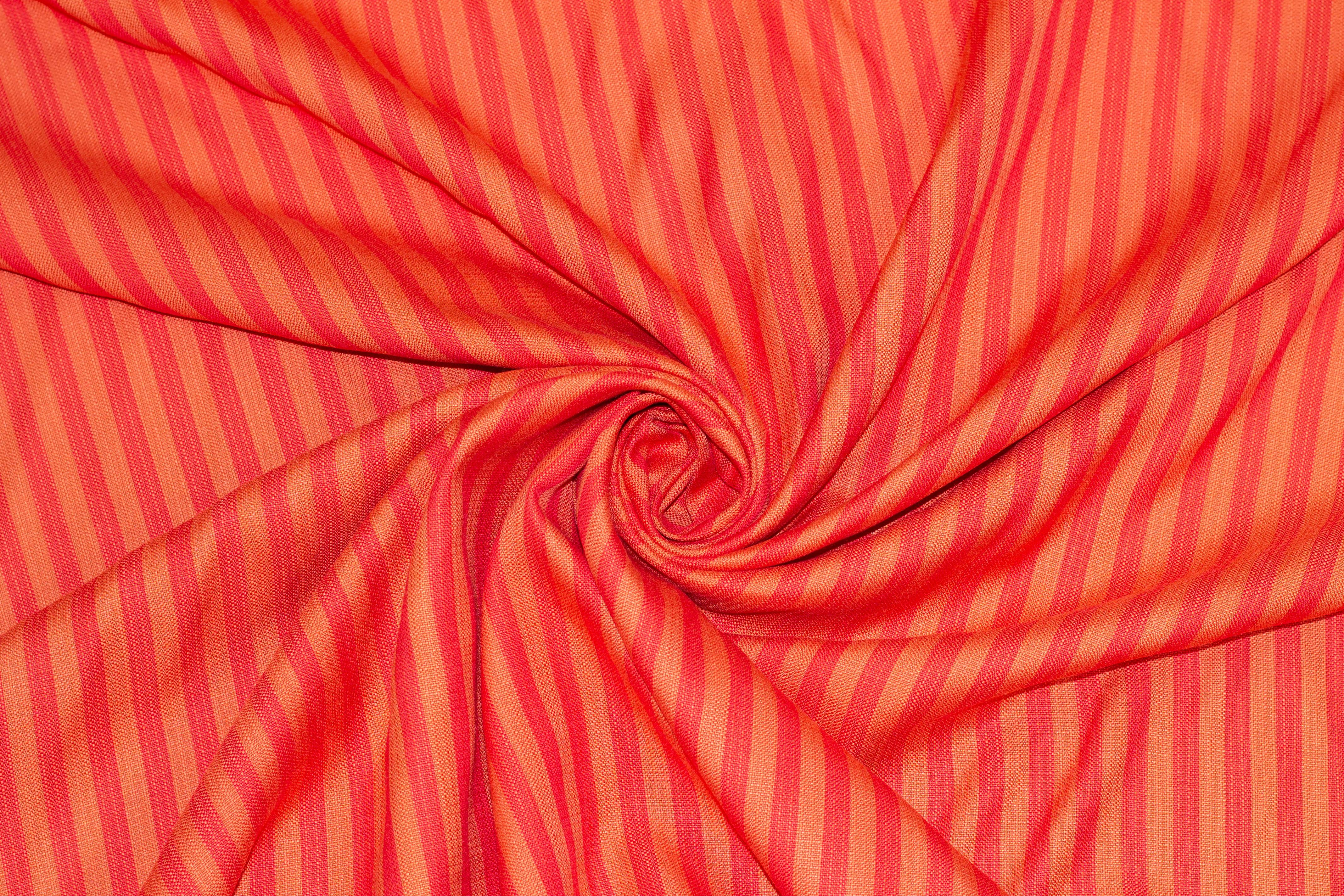 Red and Orange Striped Linen - Prime Fabrics