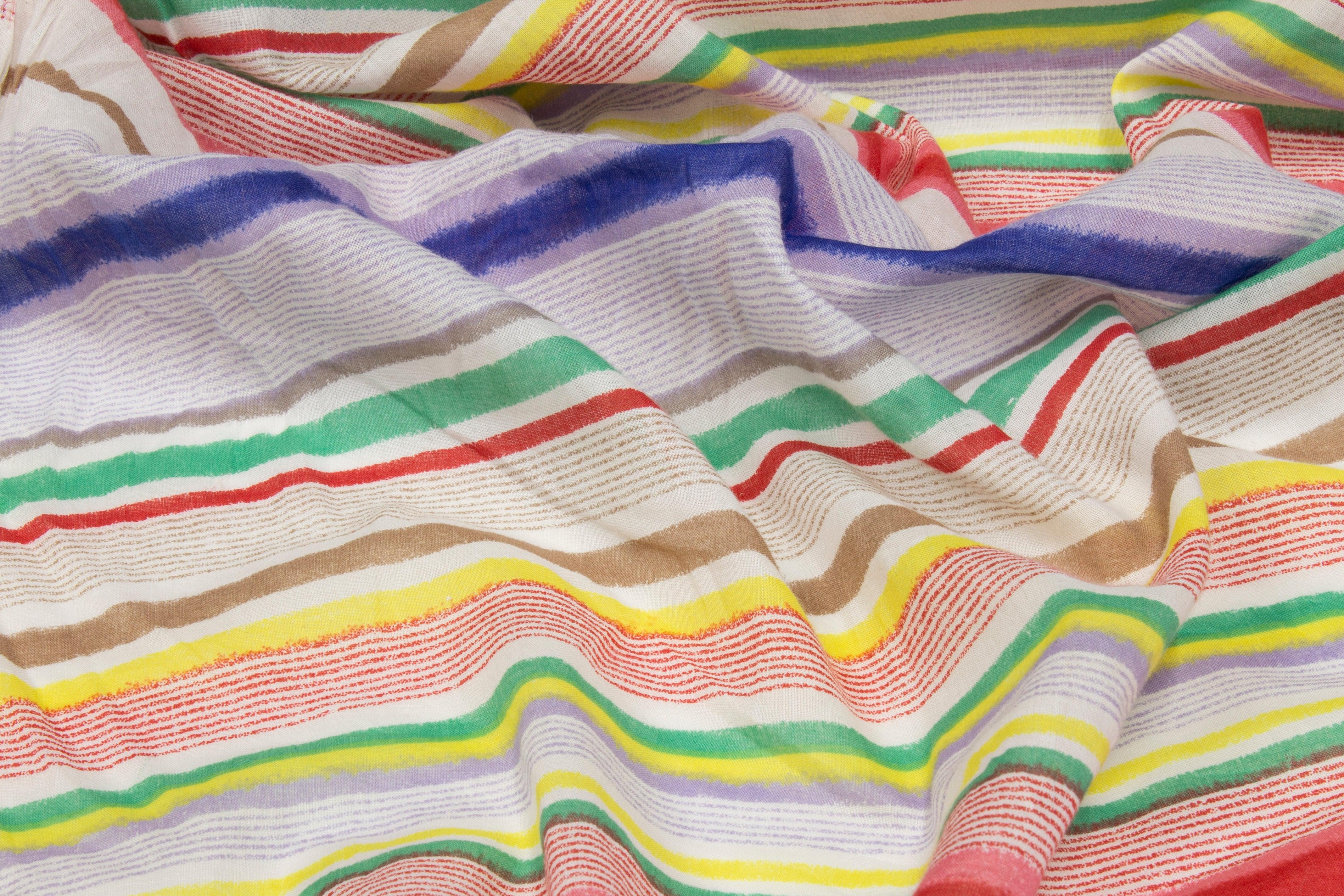 Striped Cotton Voile - Multicolor - Prime Fabrics