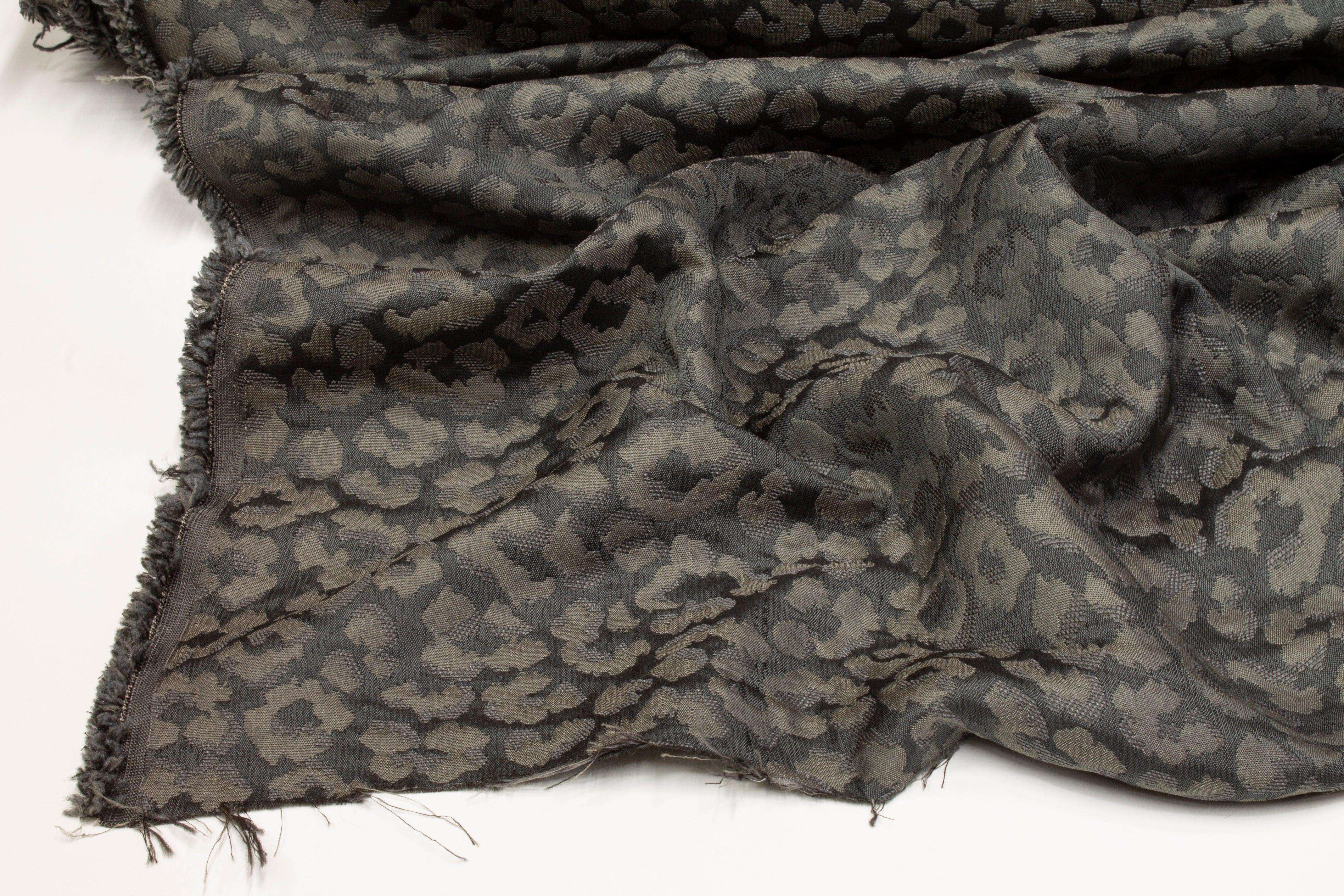 Cheetah Design Jacquard - Gunmetal Gray - Prime Fabrics
