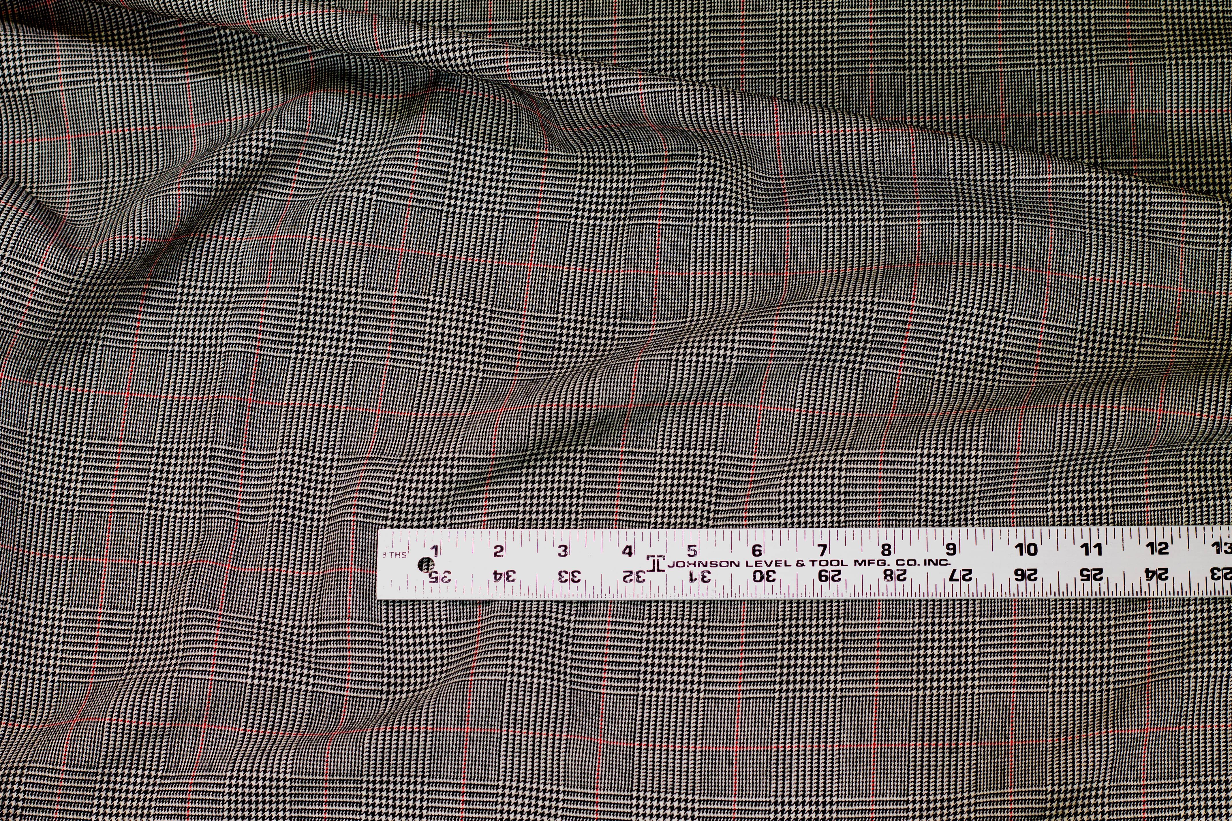 Gray Glen Check Italian Wool Suiting - Prime Fabrics