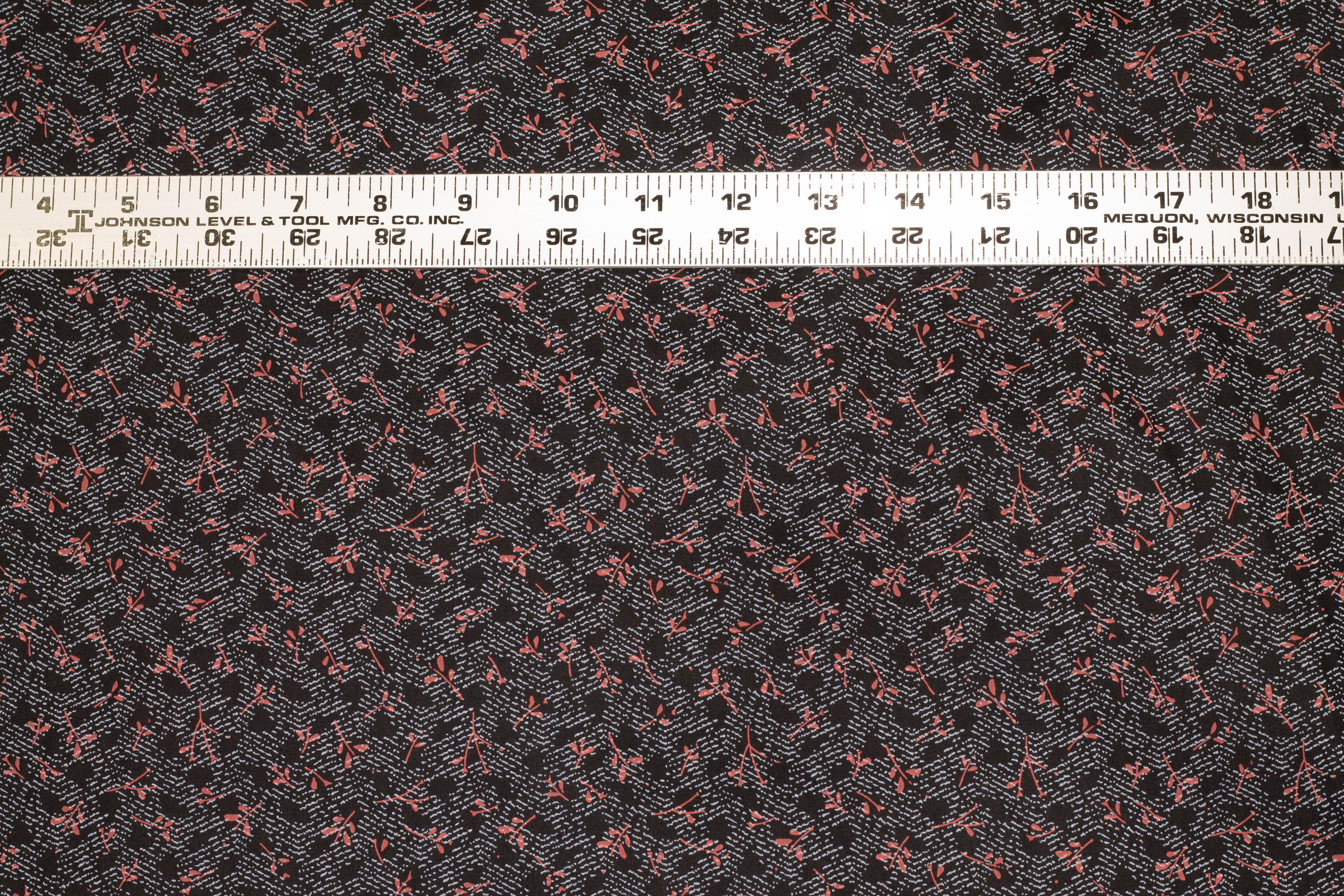 Burned Orange and Gray Floral Abstract Cotton - Prime Fabrics