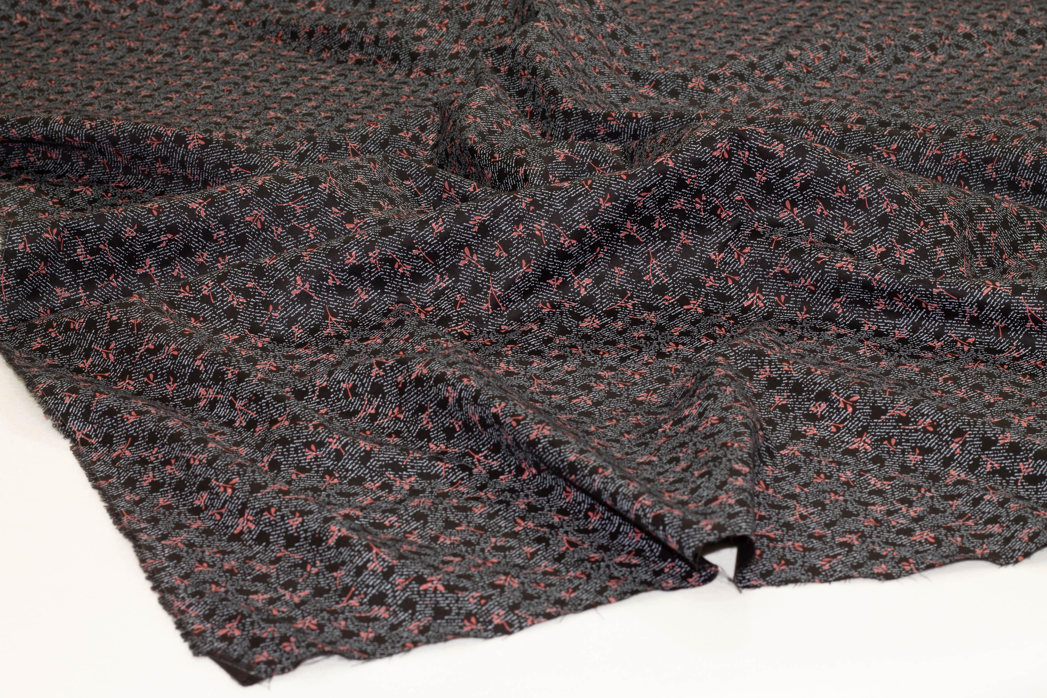 Burned Orange and Gray Floral Abstract Cotton - Prime Fabrics