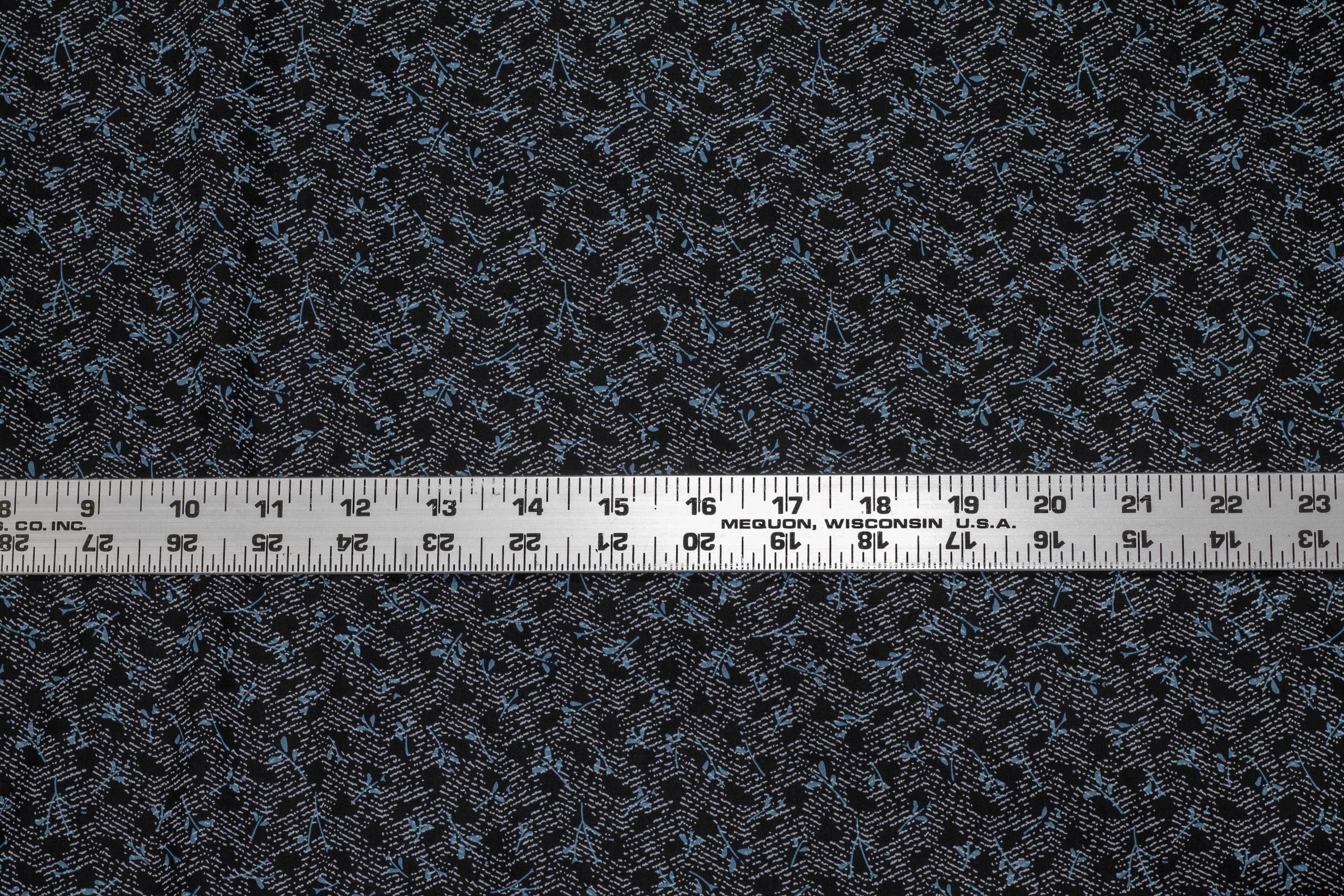 Blue and Gray Floral Abstract Cotton - Prime Fabrics